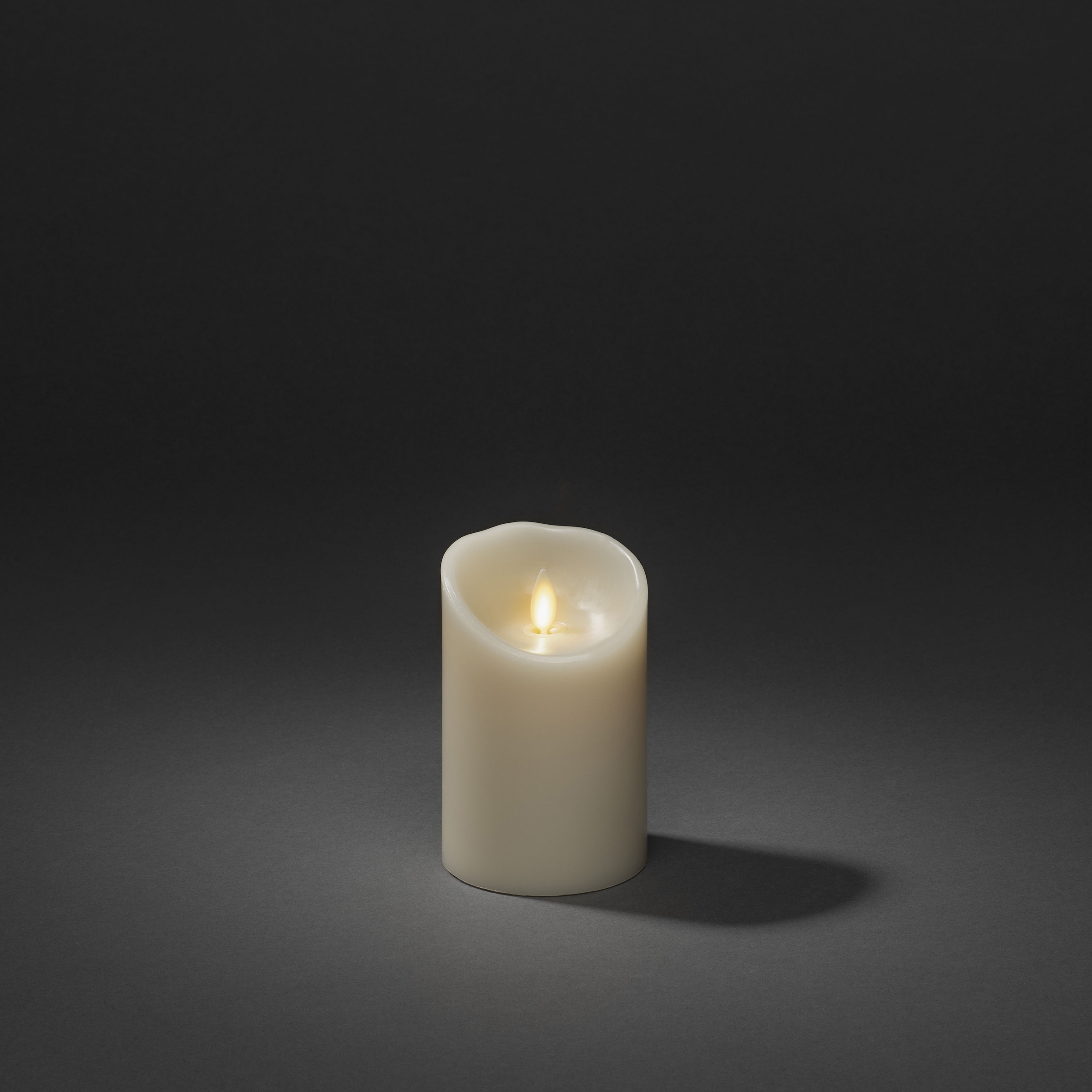 KONSTSMIDE LED-Kerze, LED Echtwachskerze cremeweiß, mit 3D Flamme und geschmolzener Kante