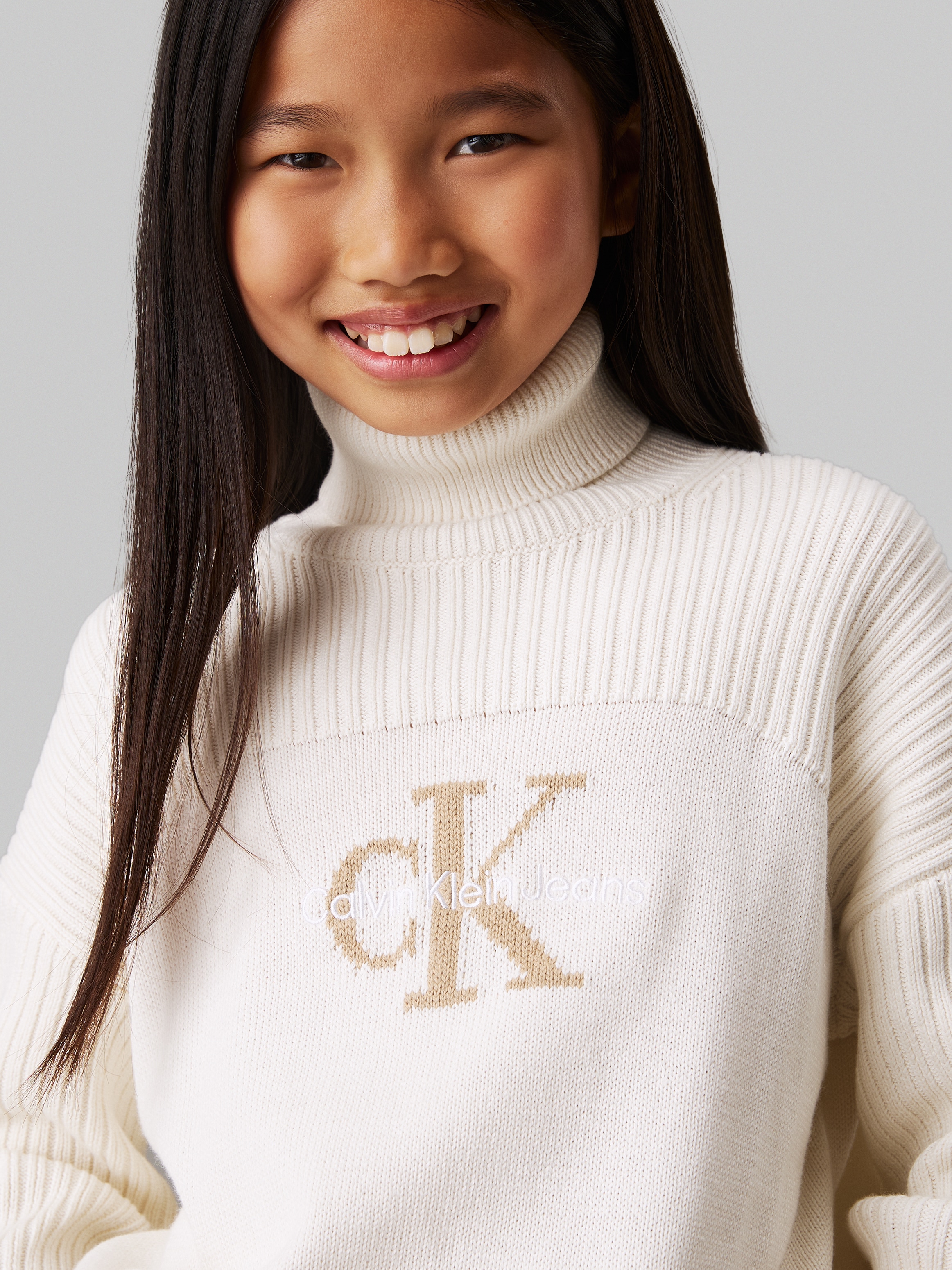 Calvin Klein Jeans Rollkragenpullover »Monologo Rollneck Sweater«, für Kinder bis 16 Jahre und mit Logostickerei