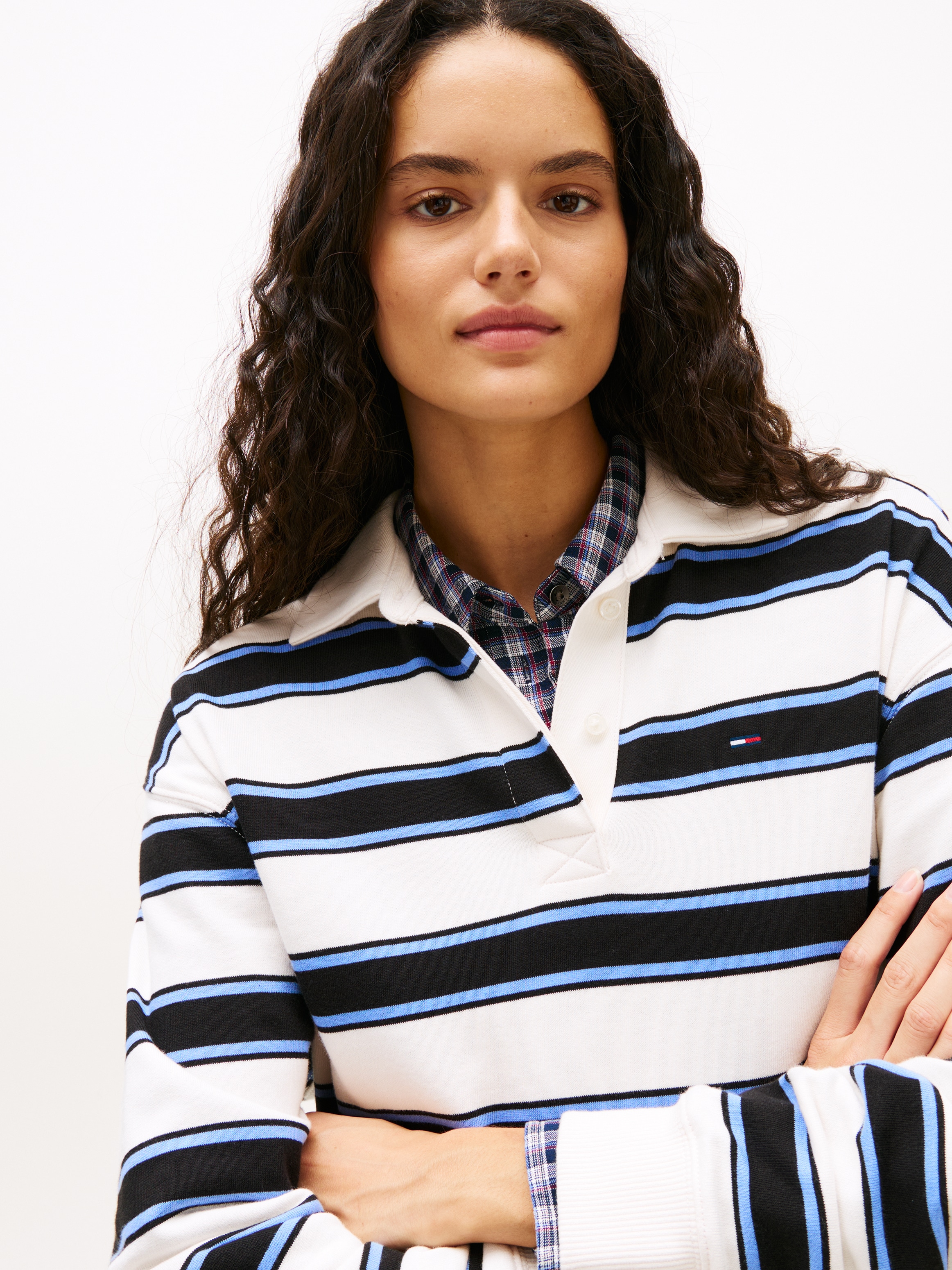 Tommy Jeans Sweatshirt »TJW RLX S-FLAG STRIPE RUGBY EXT«
