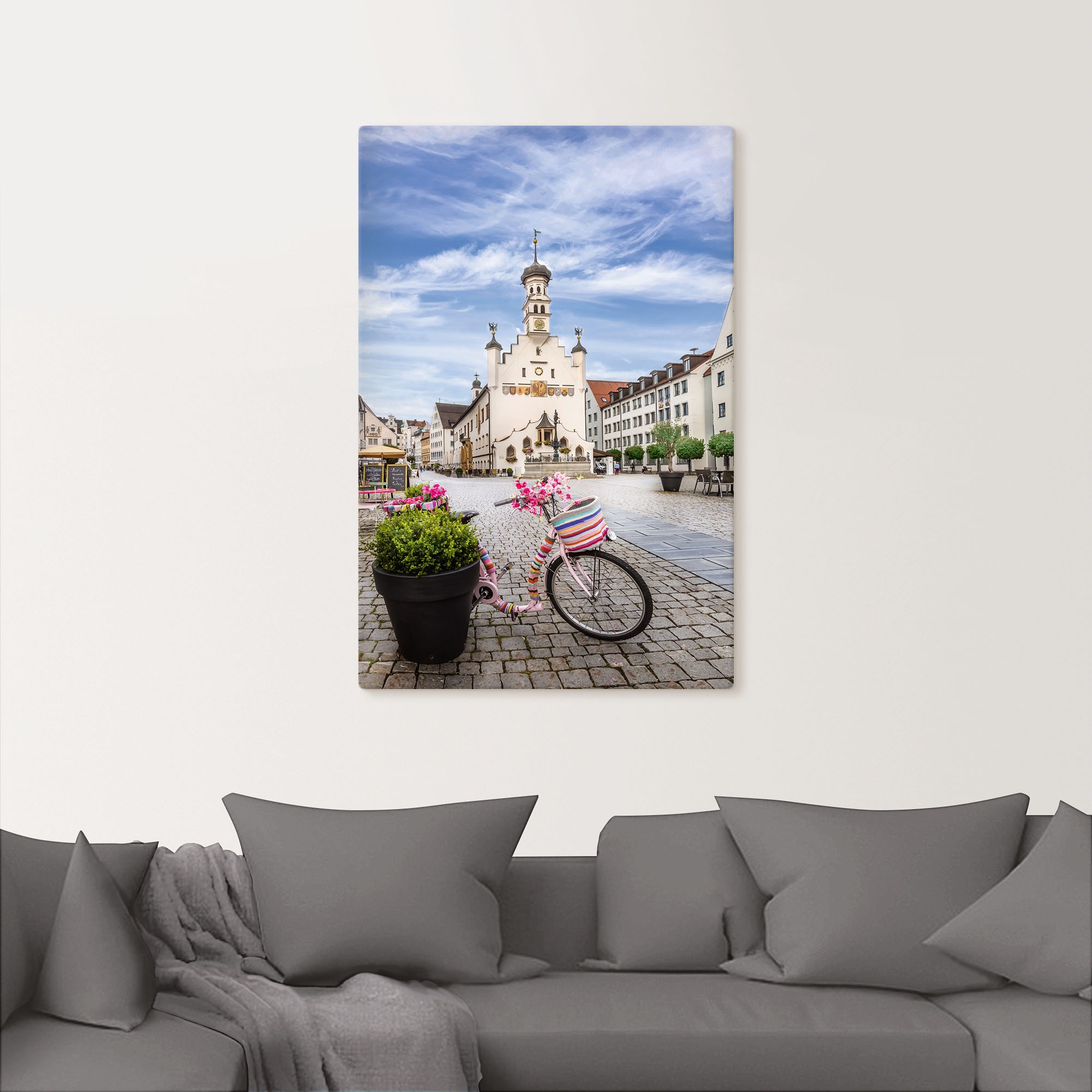 Artland Wandbild »KEMPTEN Rathaus und Rathausplatz«, Deutschland, (1 St.), als Alubild, Leinwandbild, Wandaufkleber oder Poster in versch. Größen