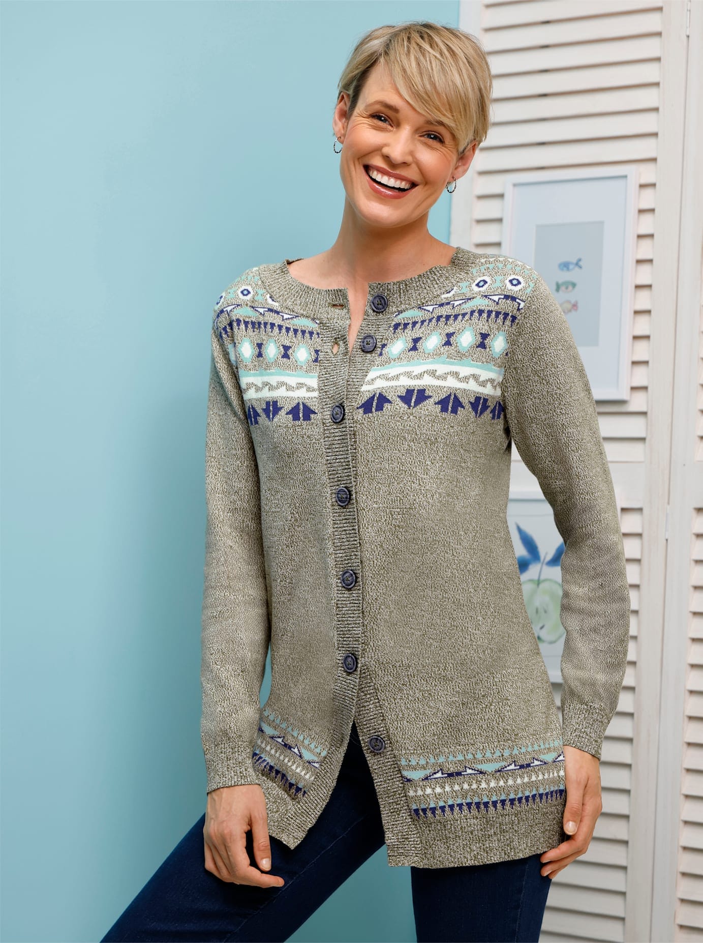 Classic Basics Longstrickjacke