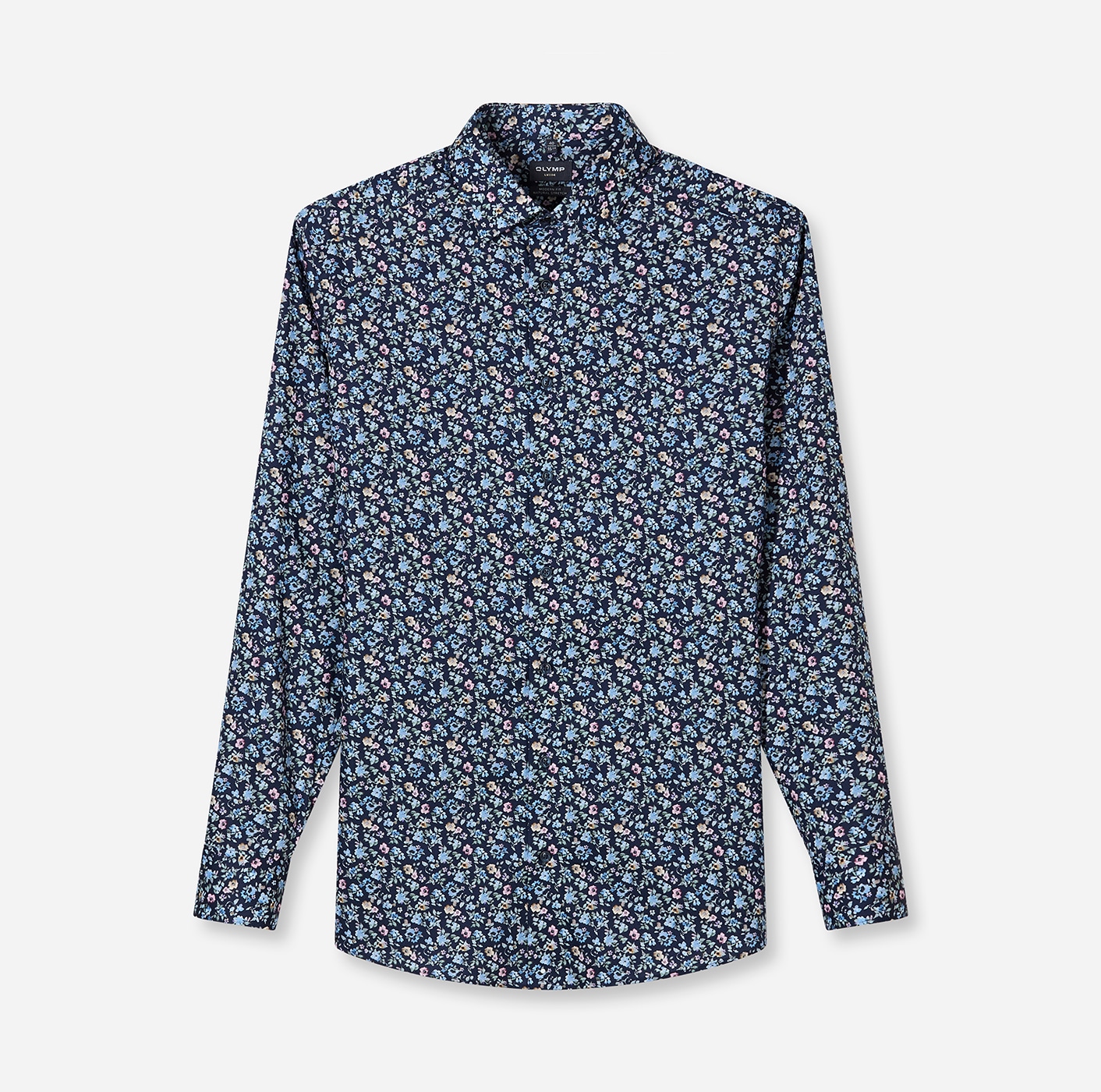OLYMP Langarmhemd »Luxor« Businesshemd, New-Kentkragen, floraler Print, modern fit