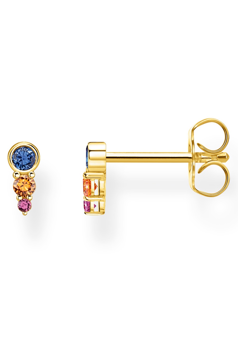 THOMAS SABO Single-Ohrstecker »farbige Steine, H2143-488-7«, mit Glasstein, synth. Korund und Zirkonia