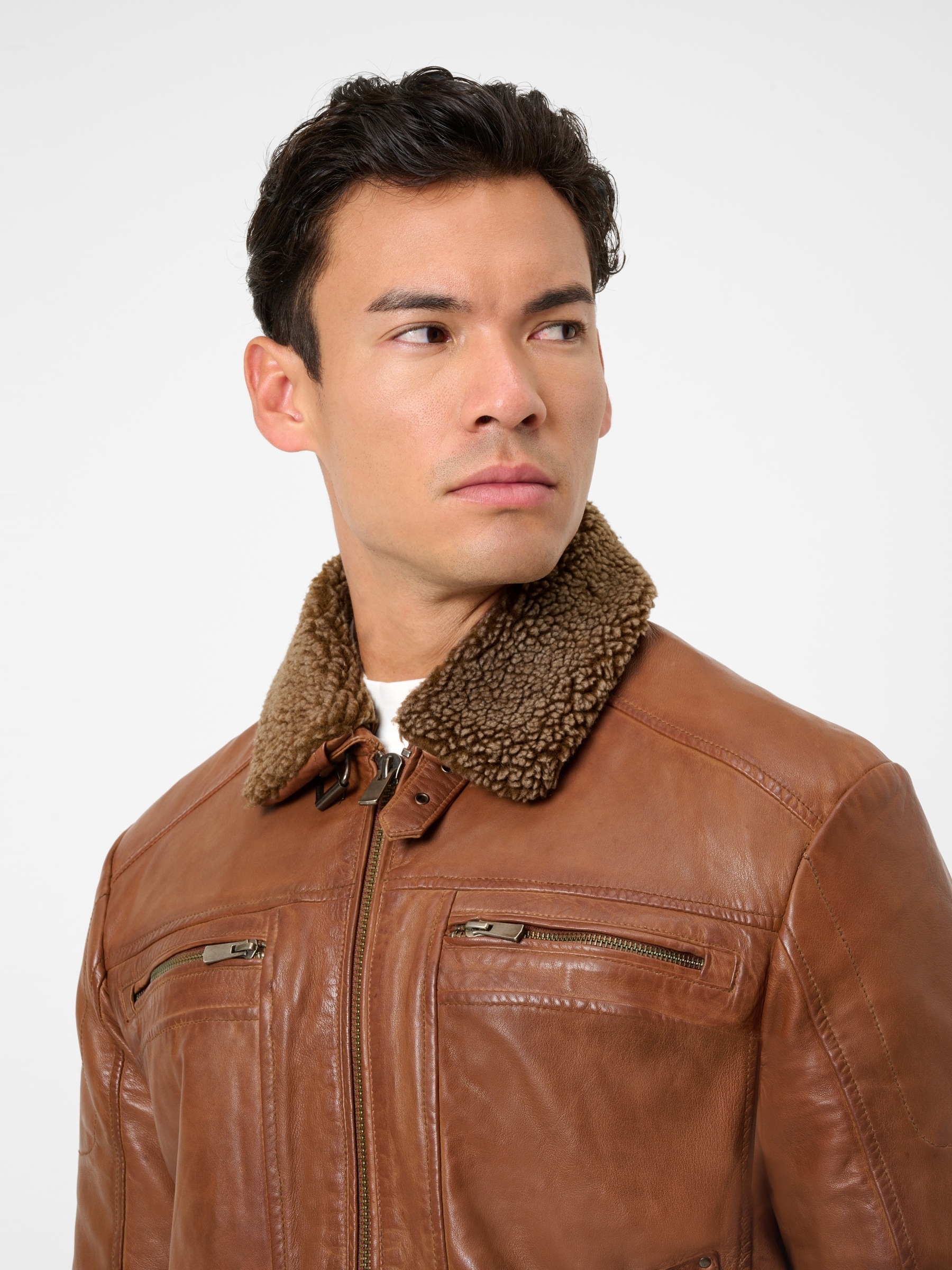 RICANO Lederjacke »Lederjacke Dino« ohne Kapuze Handgefertigt aus echtem Leder