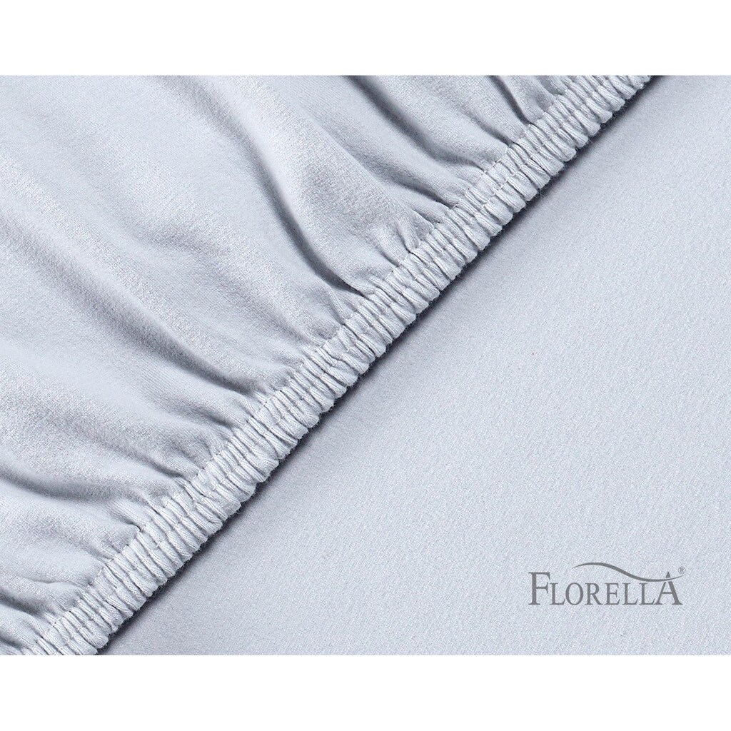 Florella Spannbettlaken »Zwirn Jersey Elasthan mit Rundumgummi, für Matratzenhöhen bis 40 cm«