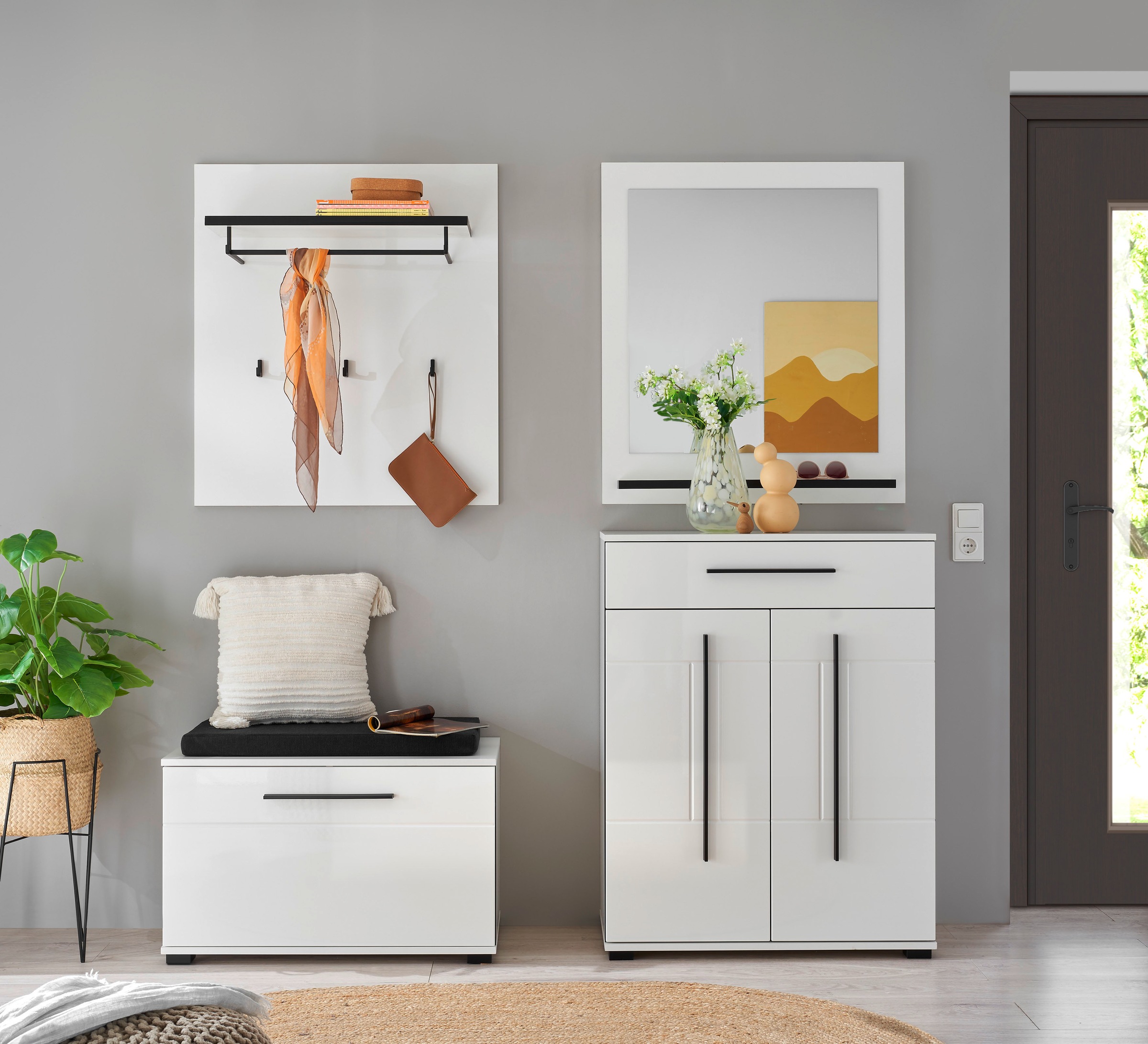 Home affaire Garderoben-Set »Cantara, moderne Garderobe, Komplettset mit viel Stauraum« Komplett-Set, 4 Stk. tlg.