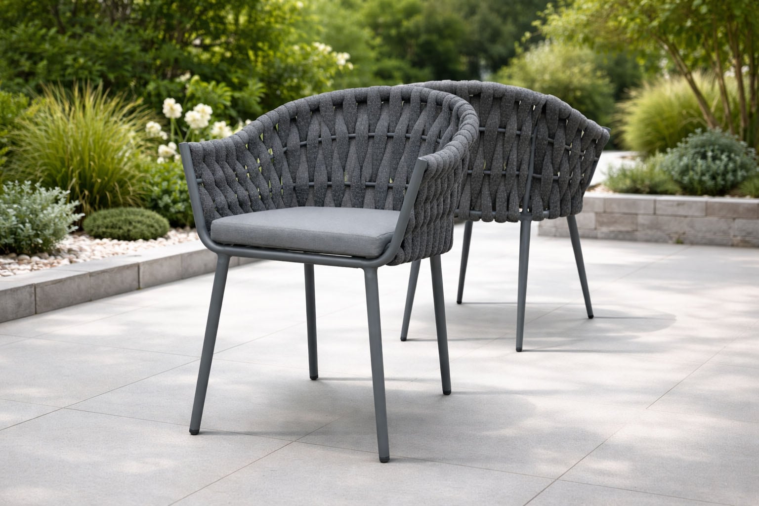 Destiny Garten-Essgruppe »MOLINO IMOLA 4 Se + Ausziehtisch 165/215x100cm, anthrazit« Set,  Aluminium, Rope, Polywood