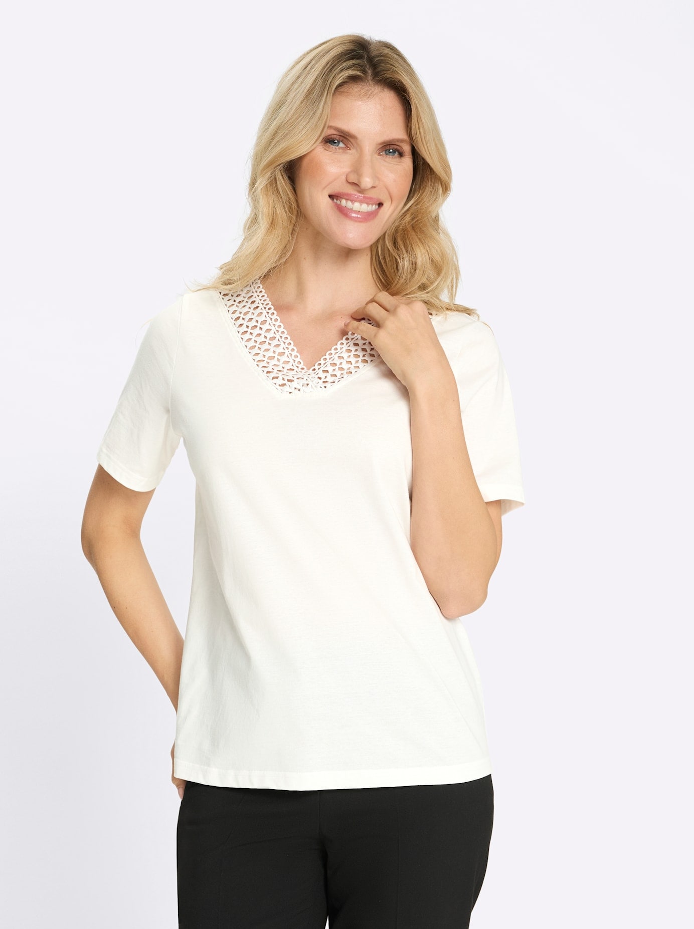 Classic Basics Spitzenshirt »Kurzarm-Shirt« 1 tlg.