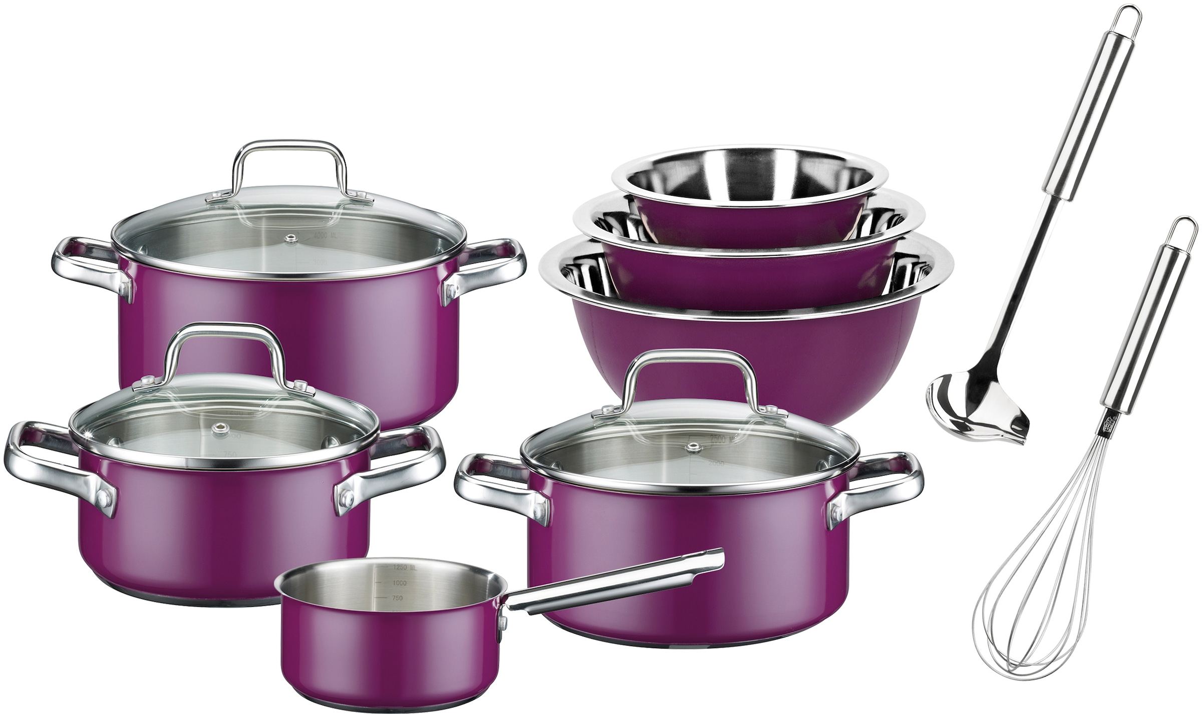 OTTO tlg.), 18/8, Edelstahl Online im (Set, GSW »Magic Color«, Shop Induktion Topf-Set 12 kaufen