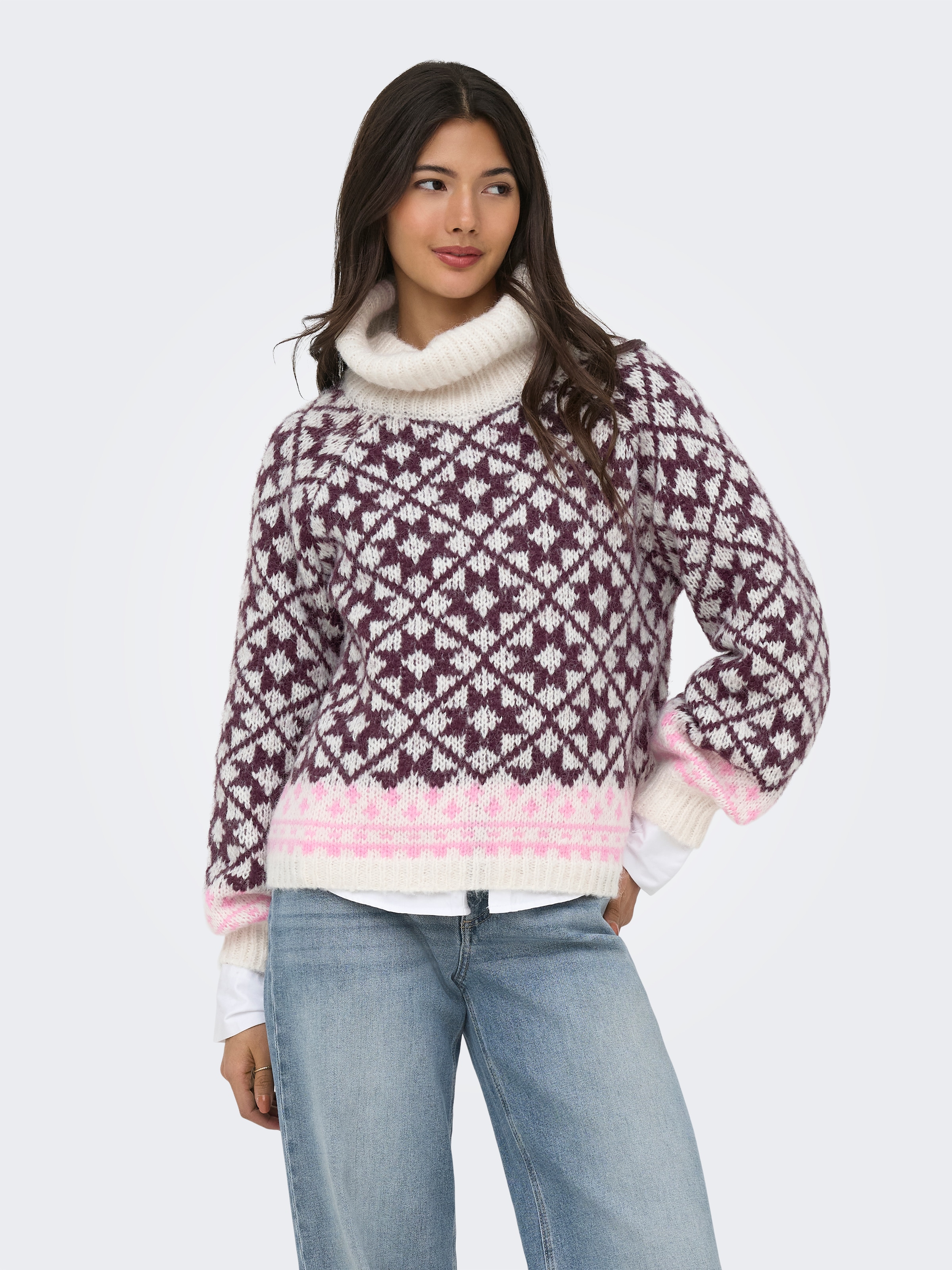 ONLY Rollkragenpullover »ONLCARO LS ROLLNECK CC KNT« Kunstfaser, regular fit