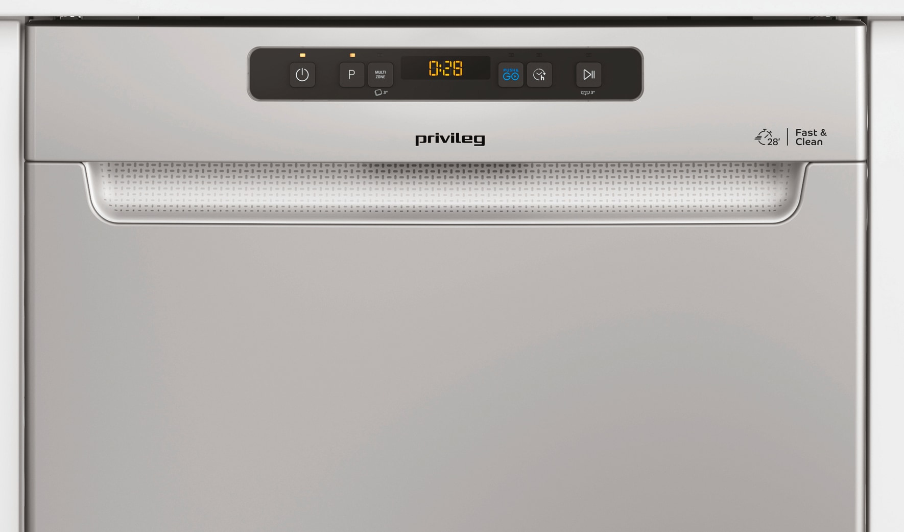 Privileg Unterbaugeschirrspüler »P0U ECO 2D541 S« 14 tlg. Maßgedecke Fast&Clean 28’ – das effektive Reinigungsprogramm unter 28 Minuten