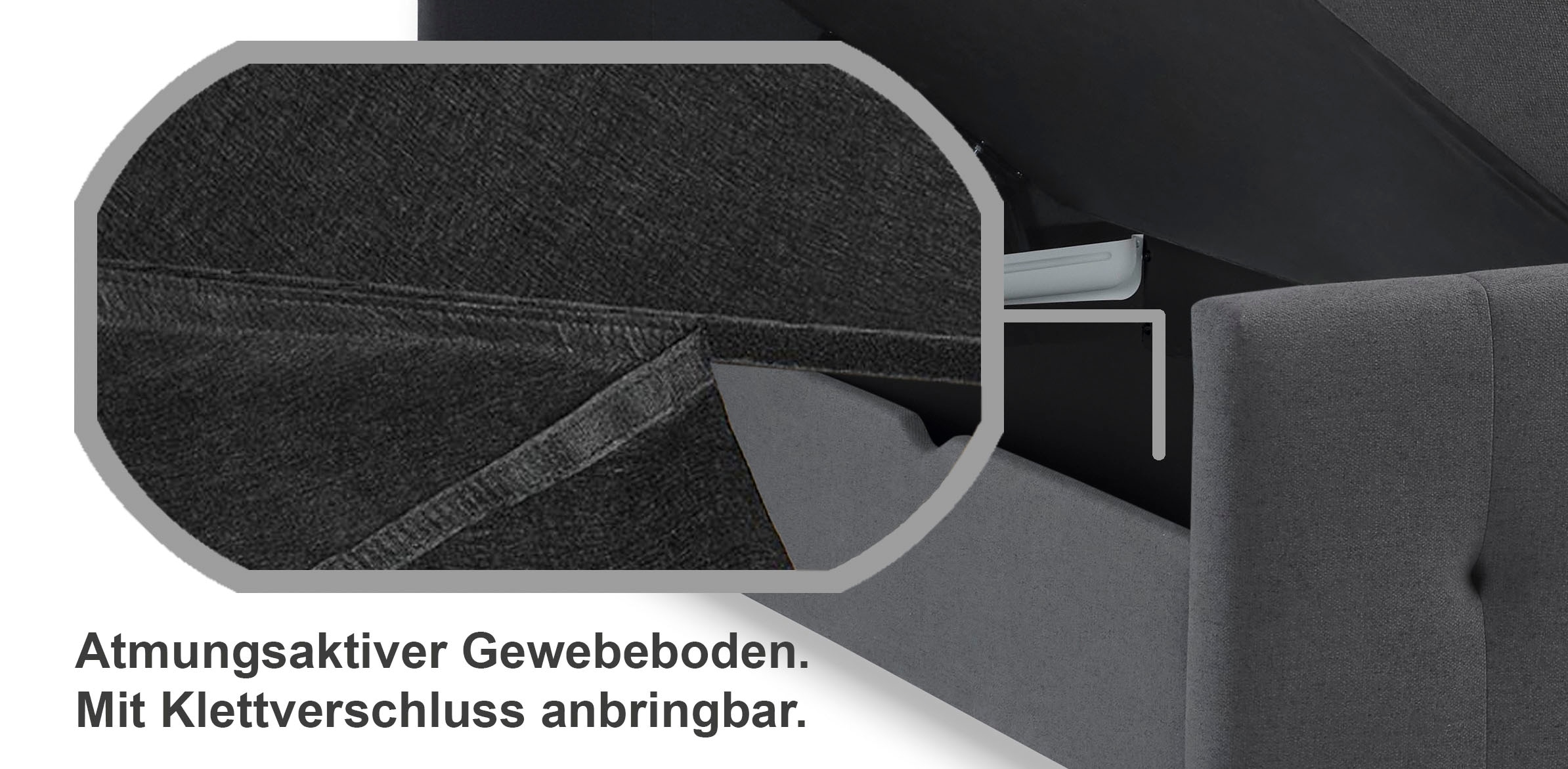 Home affaire Boxbett »Tessaja, inkl. Bettkasten, in der Breite 180x200cm erhältlich« Kopf- und Fußteil gesteppt, inkl. Anti-Slip-Topper