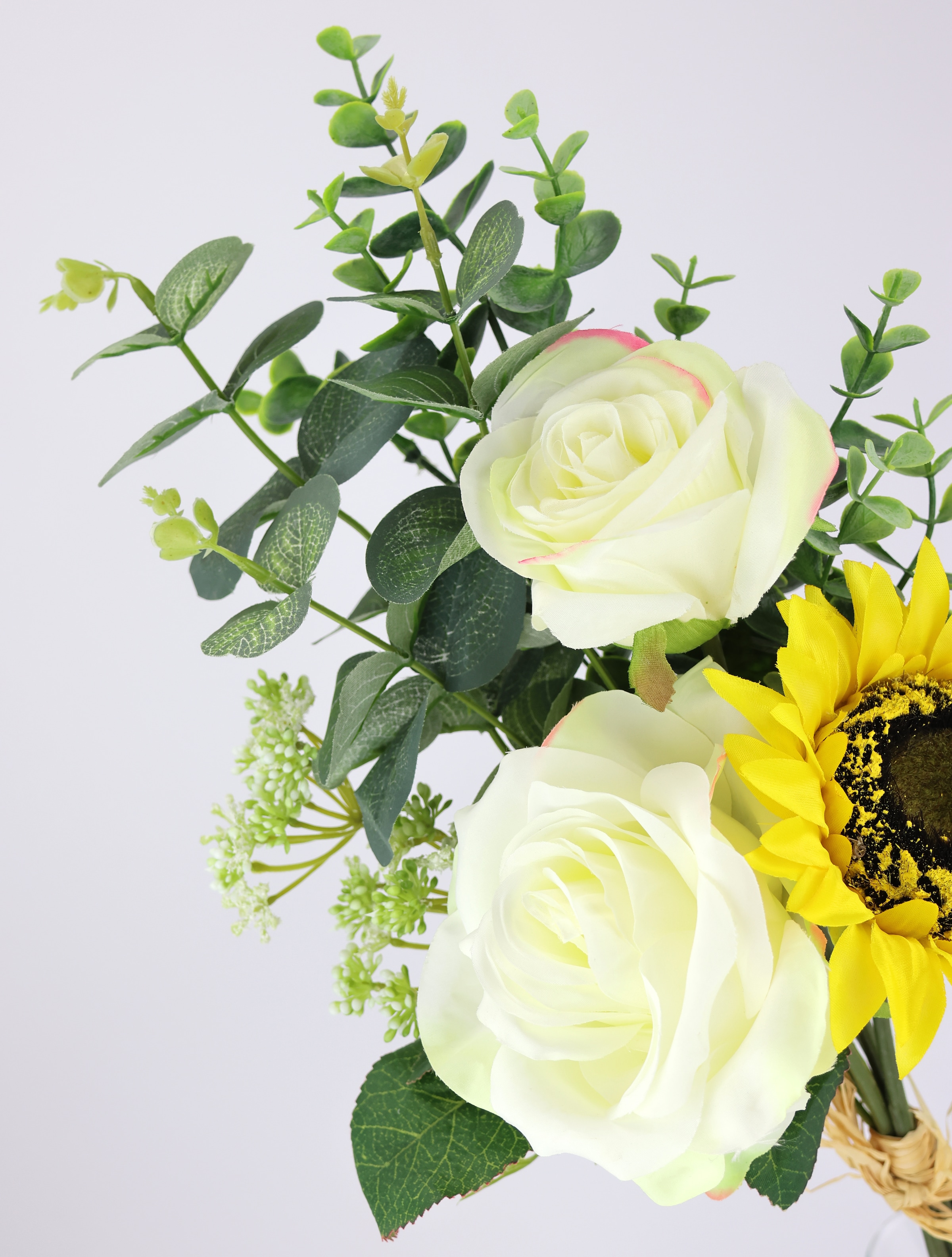I.GE.A. Kunstblume »Bouquet Rosen/Sonnenblume« Künstlicher Strauß Blume Blumenbouquet Blumenstrauß Rosenstrauß