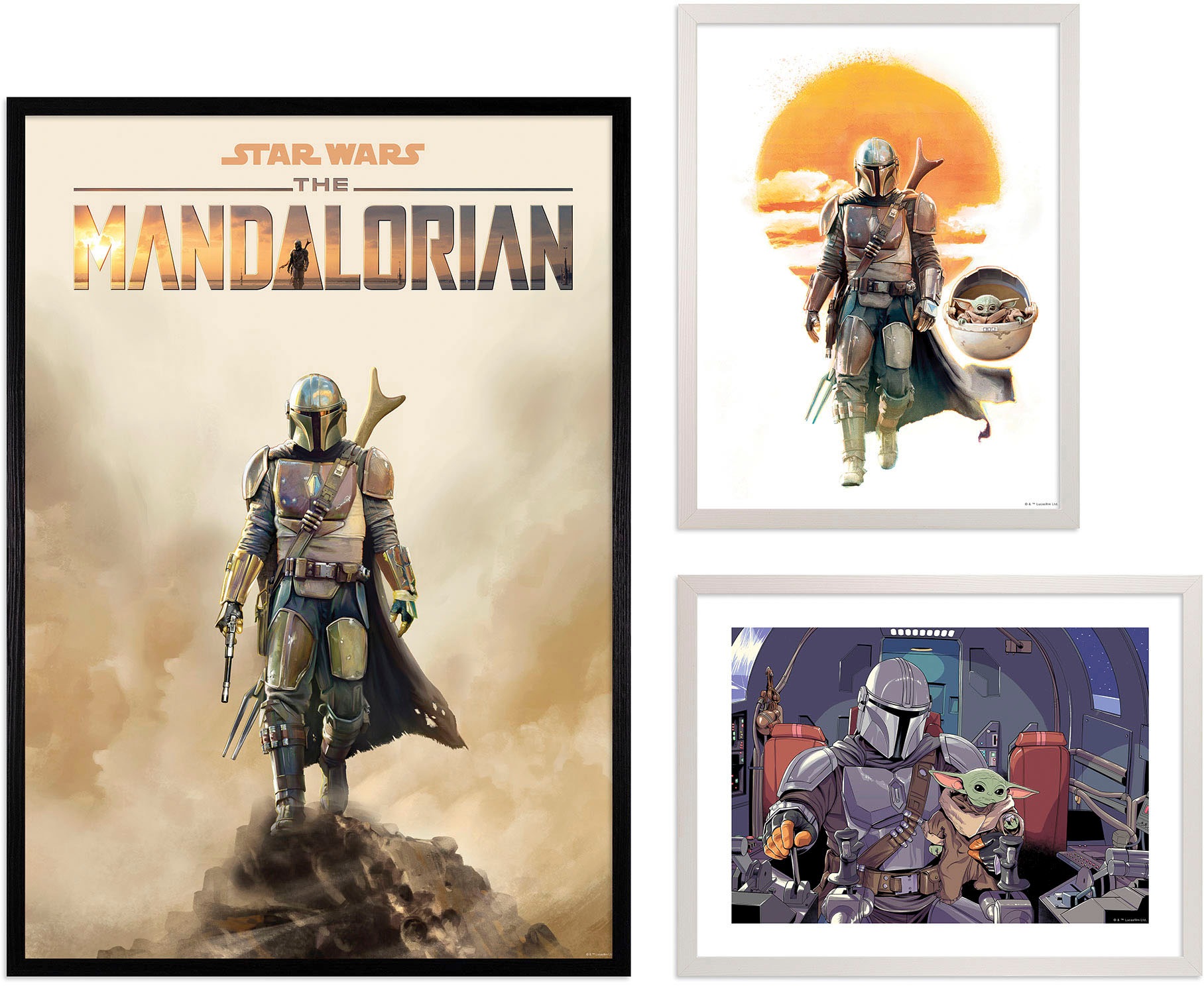 Komar Bild mit Rahmen »Mandalorian Empire« 3 Stk. tlg. maschinell in bunt