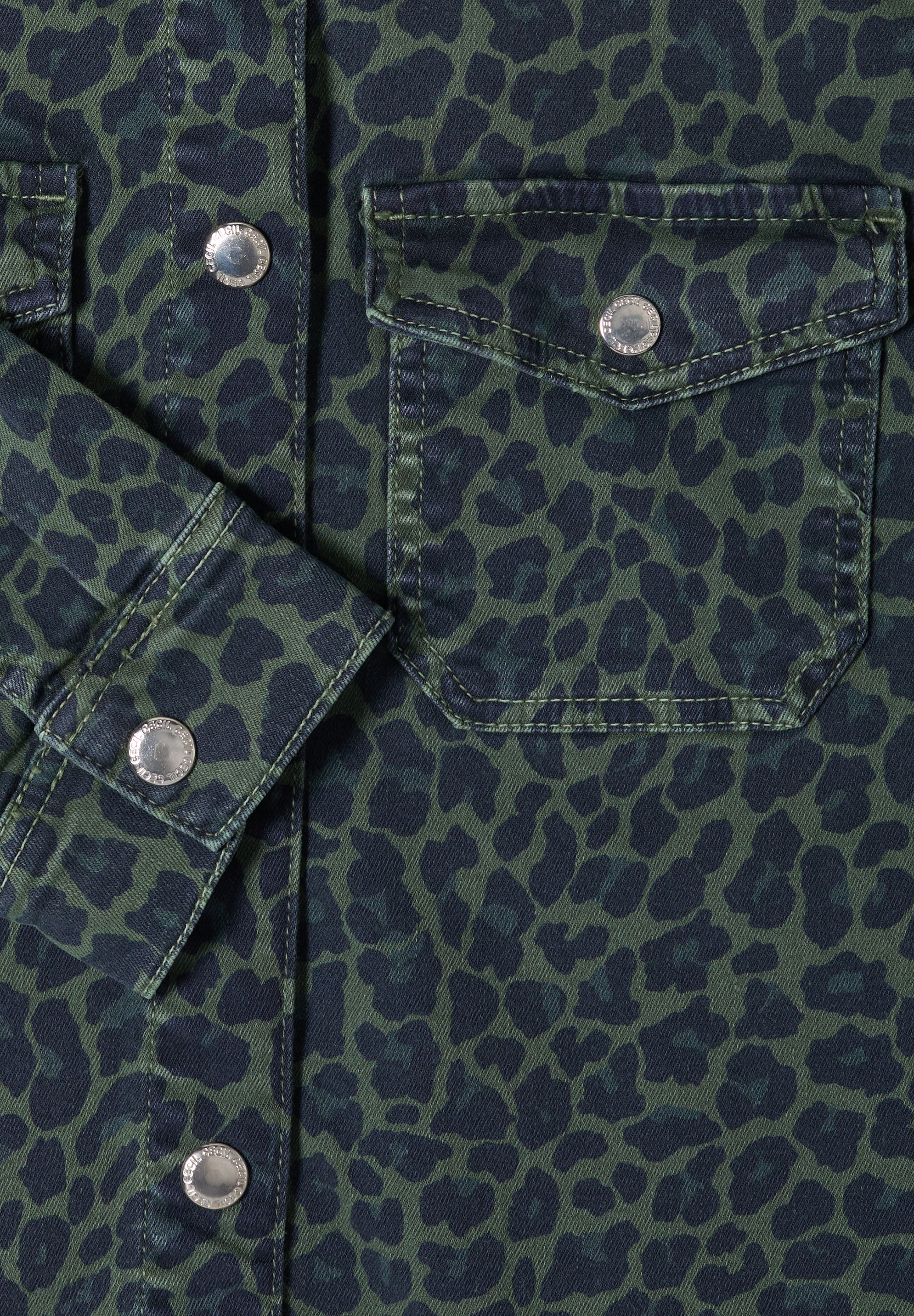 Cecil Hemdjacke ohne Kapuze Bedruckte Jeansjacke mit Animal-Muster