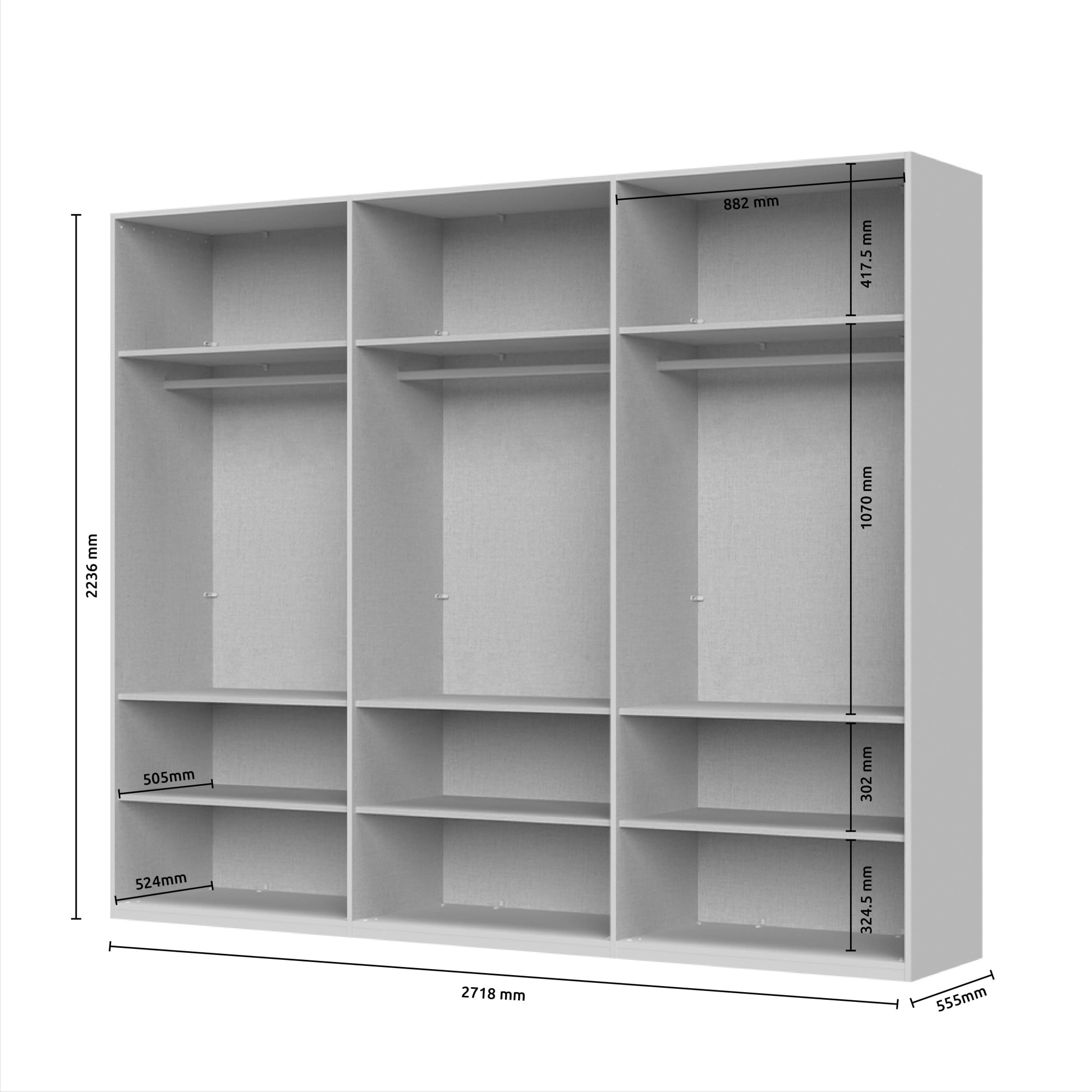 Places of Style Drehtürenschrank »Opera Parsol-Glastüren, LED-Glasbodenbeleuchtung, mit und ohne Kranz«, Glastüren, UV-Lack, LED-Innenbeleuchtung, Soft-Close-Funktion