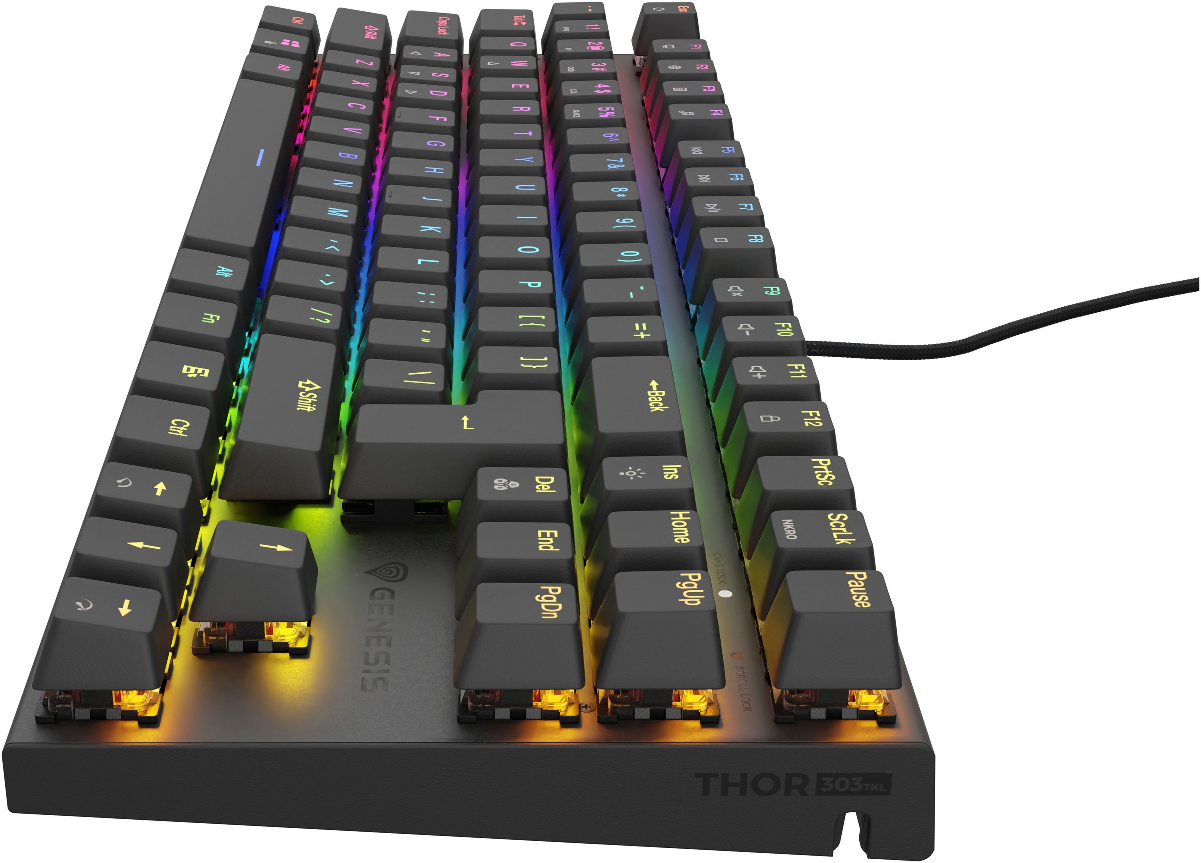 Genesis Gaming-Tastatur »THOR 303 TKL«, (Antirutsch-Füße-USB-Anschluss-Funktionstasten-Profil-Speicher-Windows-Sperrtaste-Multimedia-Tasten-Makrotasten)