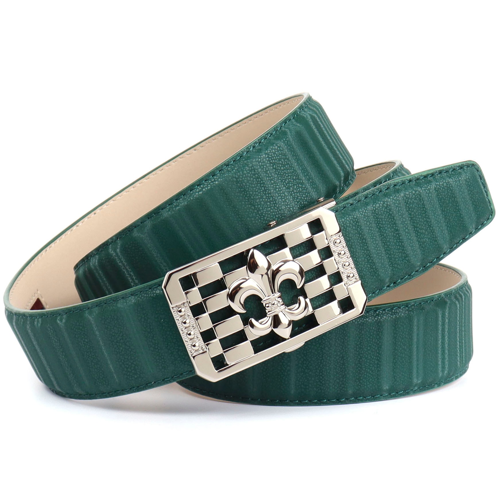 Anthoni Crown Lilien-Schnalle stilisierter Ledergürtel, silberfarbener mit OTTO online bei