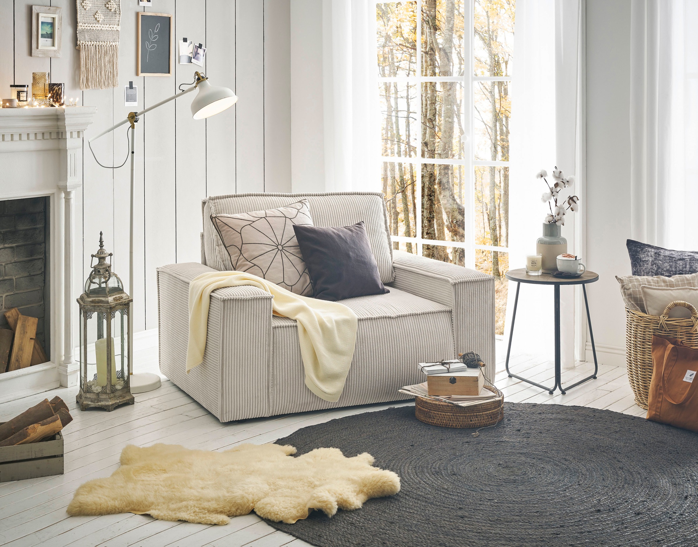 Home affaire Sessel »SHERWOOD, Love-Seat in 3 Stoffarten verfügbar«, passend zur Polster-Serie SHERWOOD