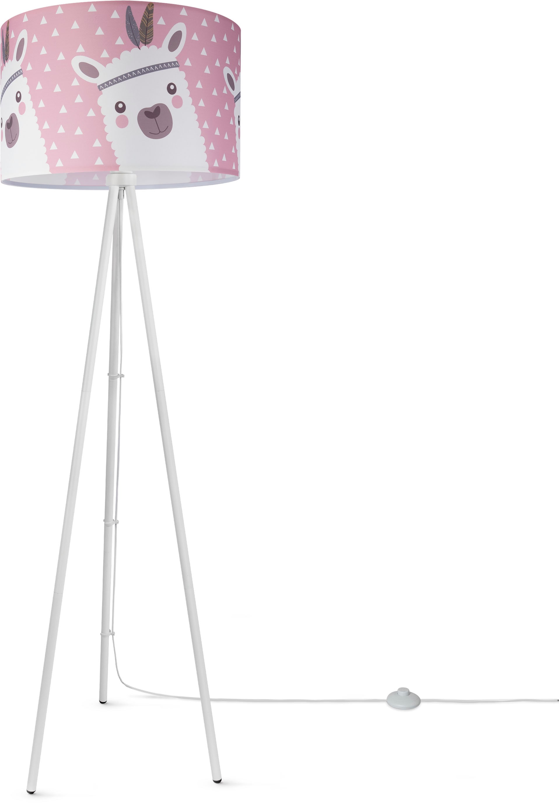 Paco Home Stehlampe »Trina Ela«, Leuchtmittel E27 | ohne Leuchtmittel, Kinderlampe LED Kinderzimmer Lampe Mit Lama-Motiv Stehleuchte E27