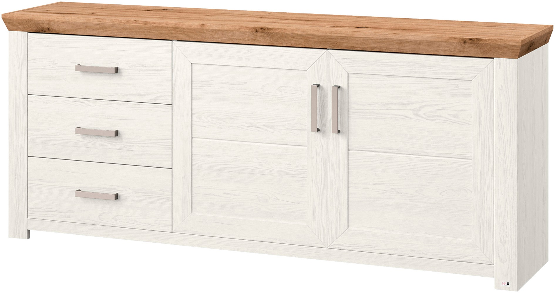 set one by Musterring Sideboard »York« Typ 51, mit viel Stauraum, Bügelgriff silber, B 184 x H 79 cm