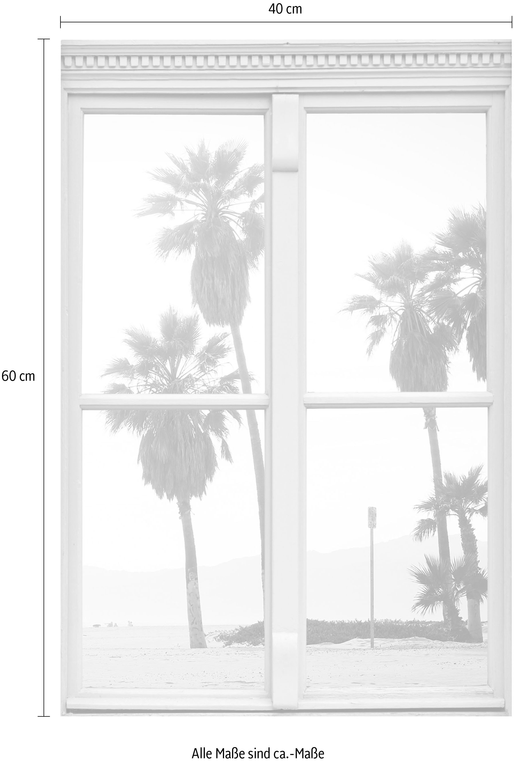 queence Wandsticker »Palmen«, Wandsticker, Wandbild, selbstklebend, 3D, Fenster