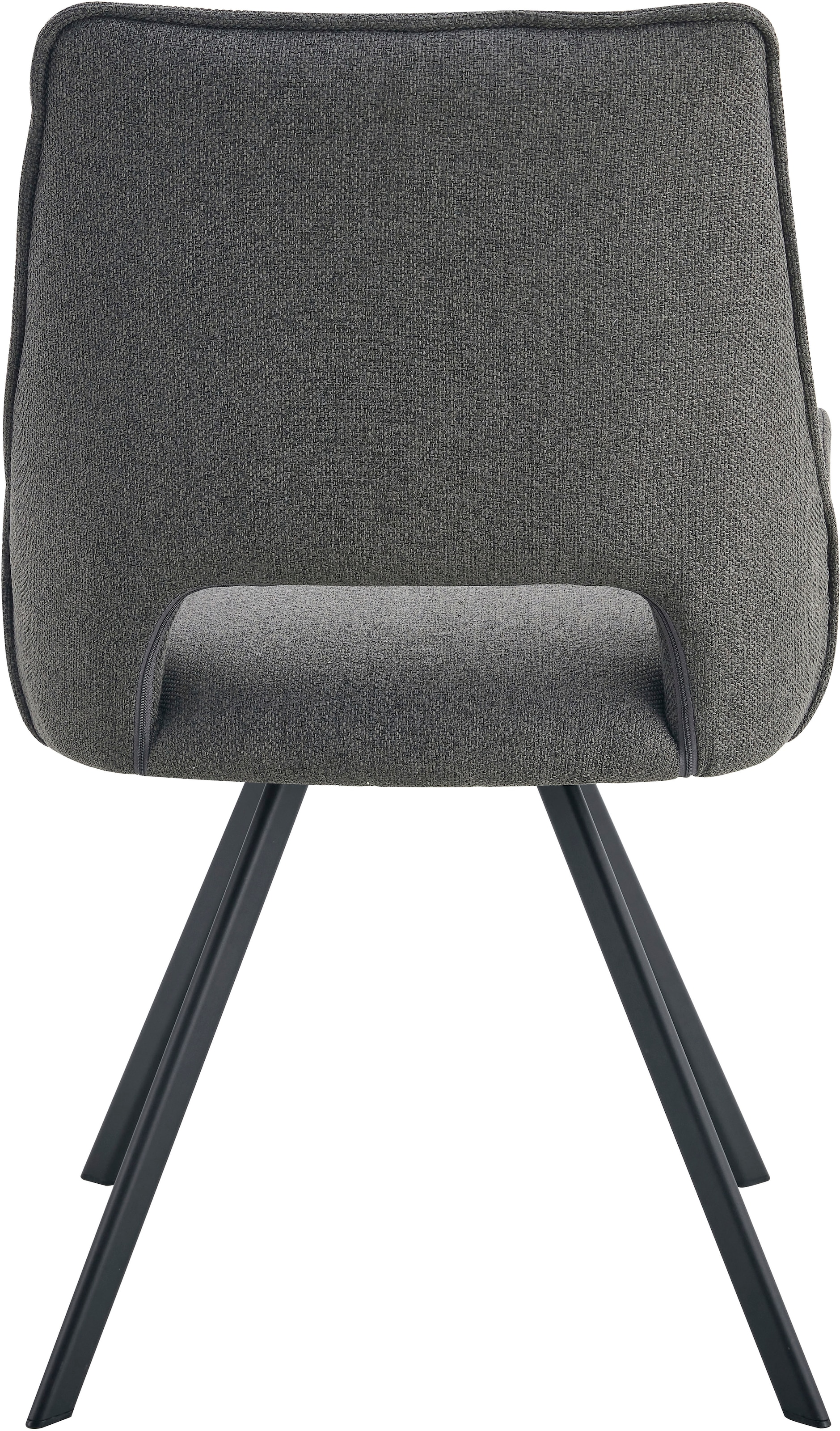 Home affaire Esszimmerstuhl »BRANDON, 2er Set, mit Metallgestell in matt schwarz« (Set) 2 Stk.in verschiedenen Farben, Belsatbarkeit pro Stuhl 120 kg, 360° drehbar