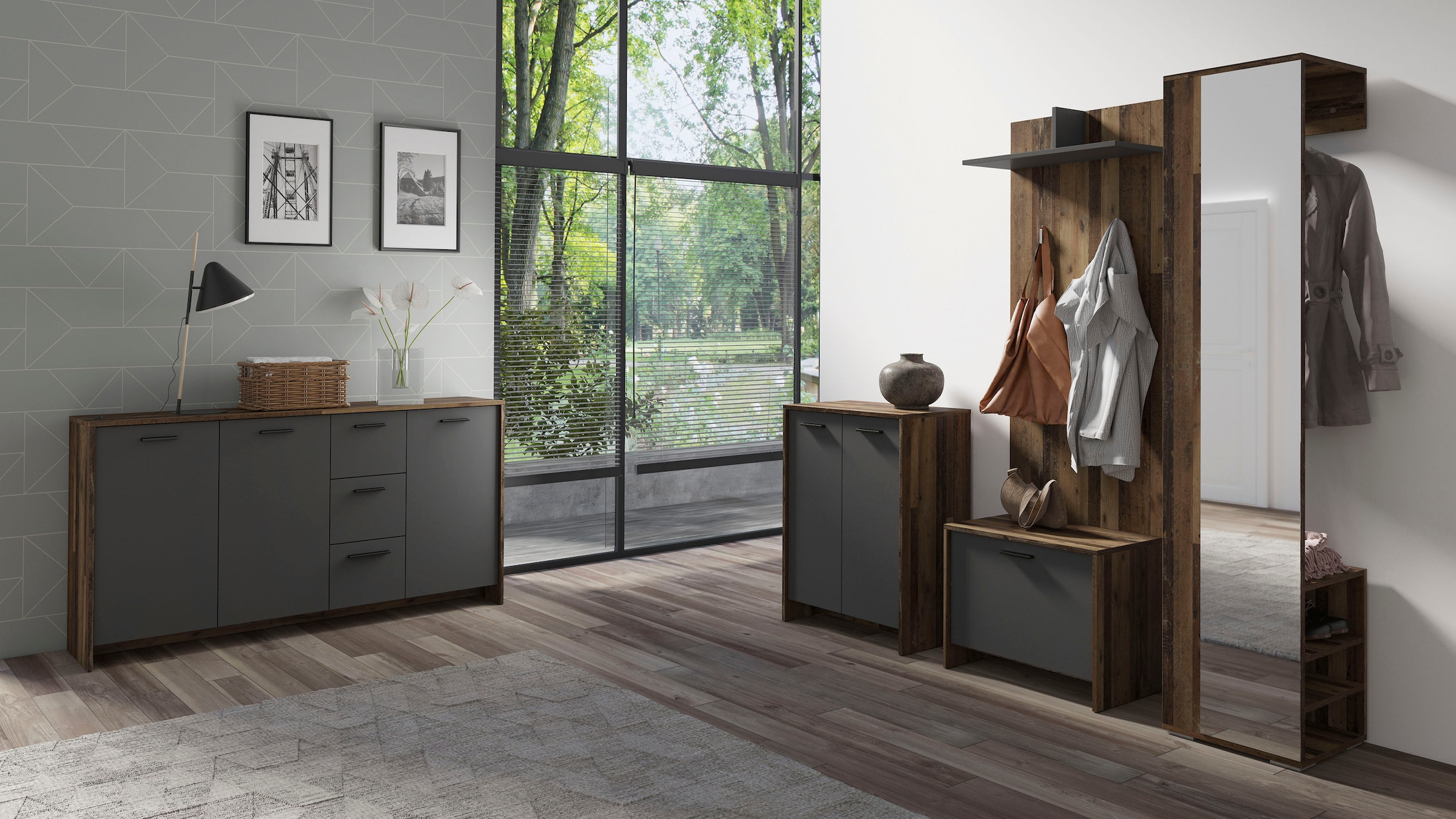 INOSIGN Kommode »Ben«, Breite 153 cm, mit 3 Türen und Schubkästen