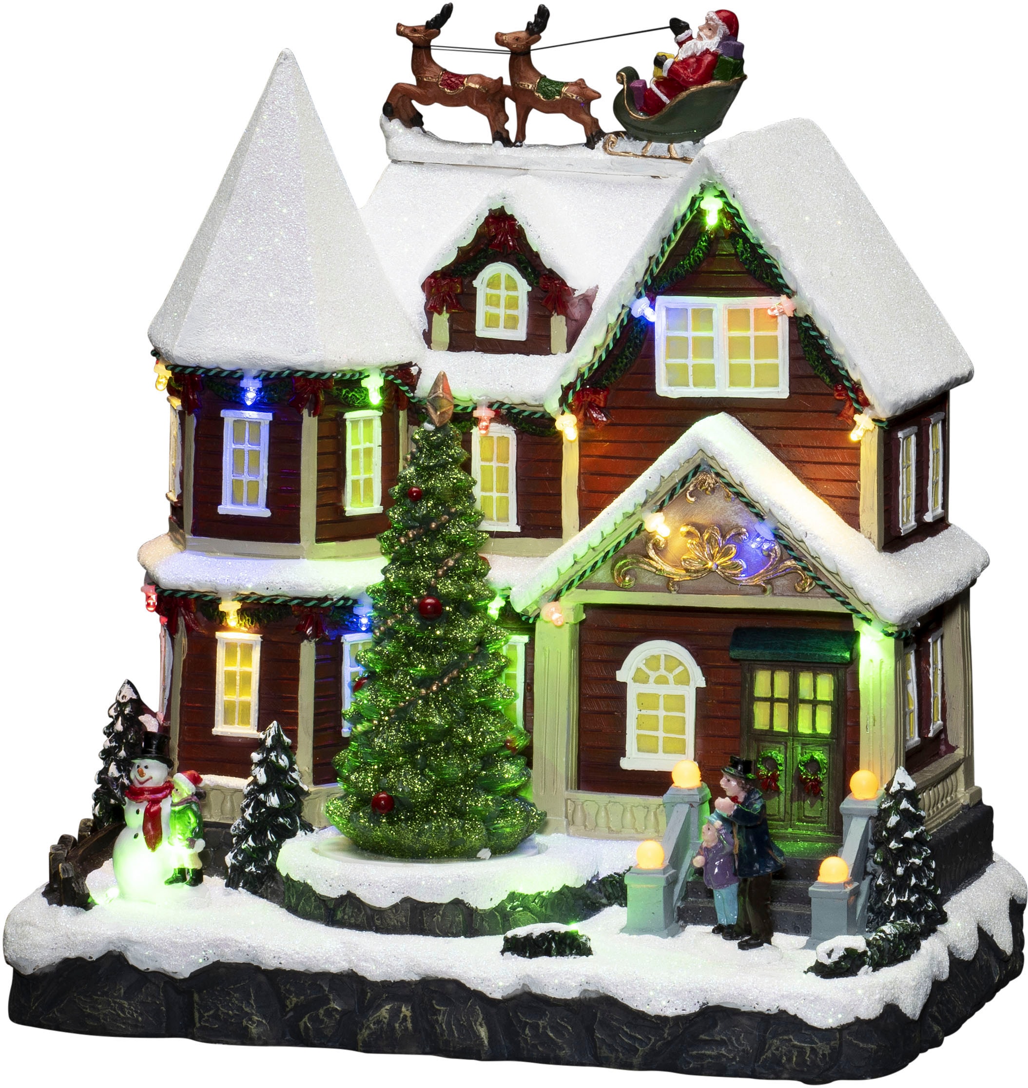 KONSTSMIDE Weihnachtshaus »Haus mit Baum, mit Musik, 24 bunte Dioden«,  wählbar zwischen USB oder Batteriebetrieb bestellen online bei OTTO