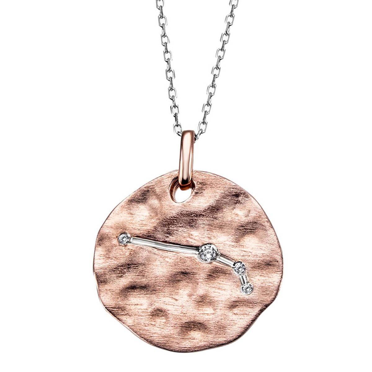 goldmaid Collier, Widder Sternzeichen 925 Silber rot 4 Zirkonia