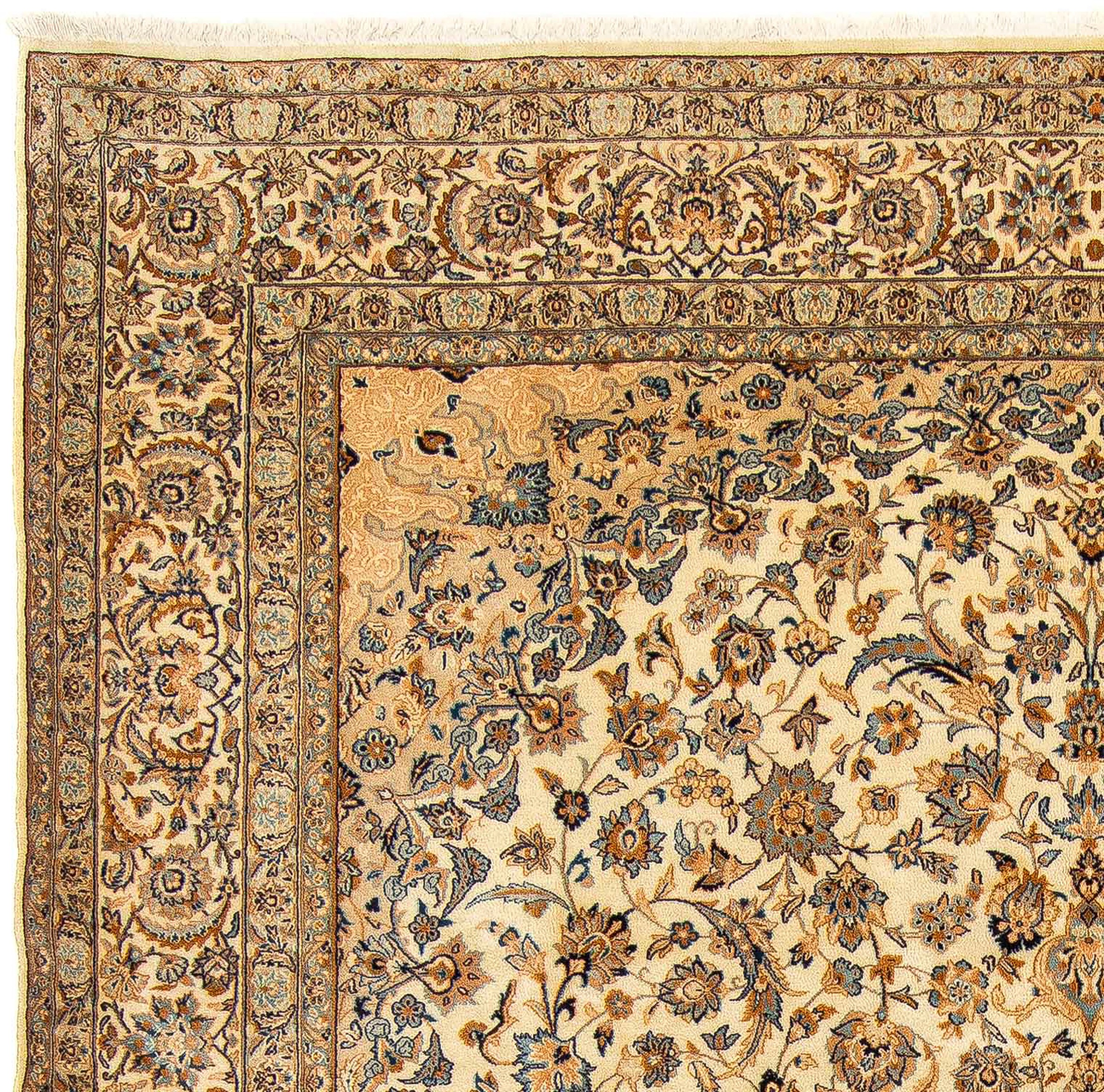 morgenland Teppich »Vintage - 396 x 308 cm - beige«, rechteckig, Wohnzimmer, Handgeknüpft, Einzelstück mit Zertifikat