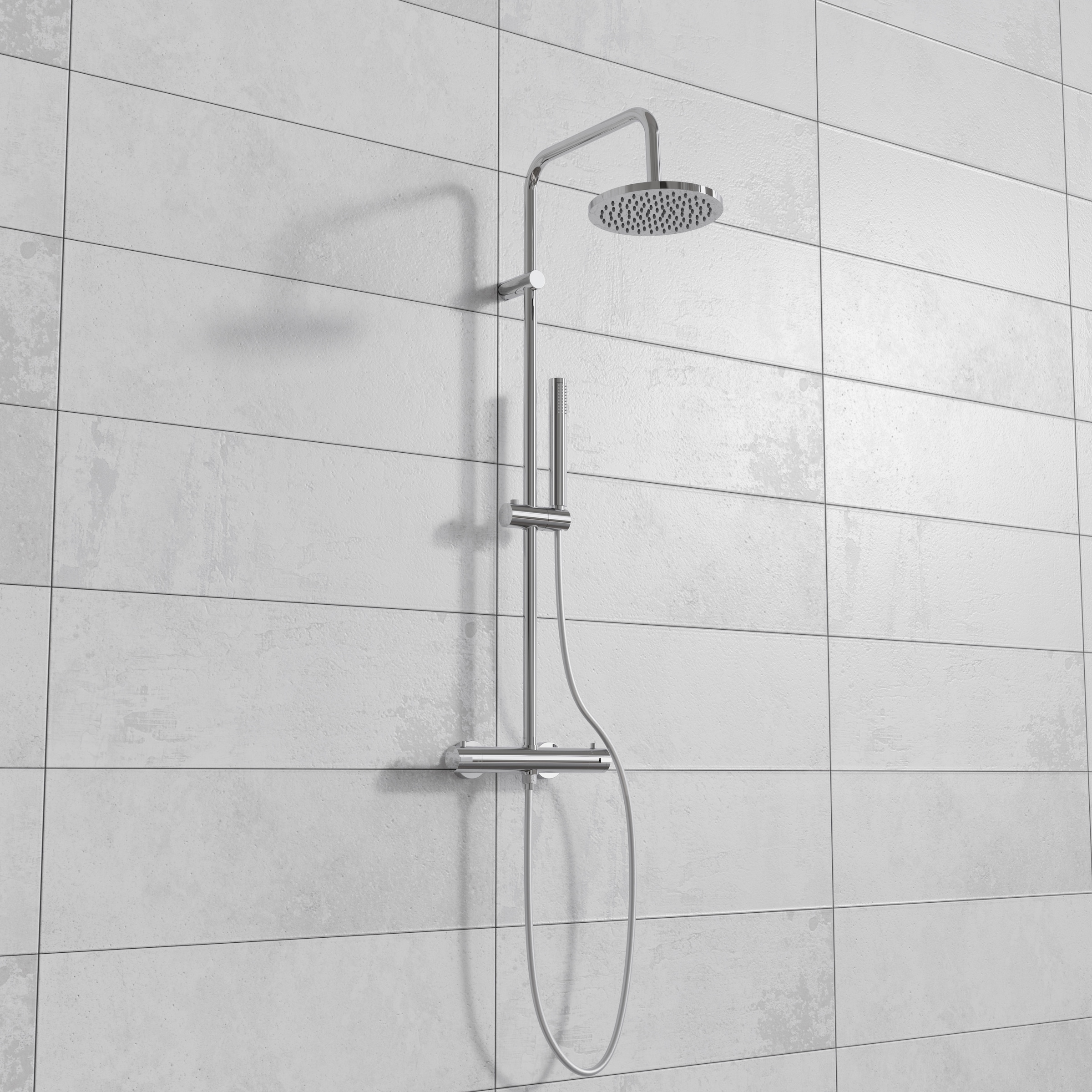 welltime Brausegarnitur »Porto« Duschsystem inkl. Thermostat mit Sicherheitssperre bei 38 °C., 