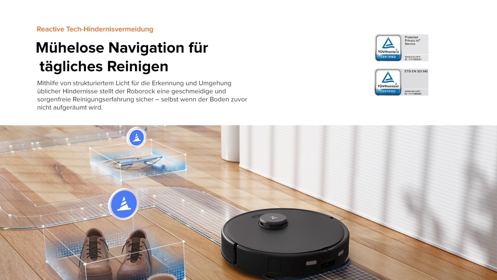 Roborock Saugroboter »Roborock Qrevo Edge 5V1 mit Wischfunktion, virtuelle Sperrzonen,« intellig. Software, präzise Raumzuordnung, individ. Reinigungspläne