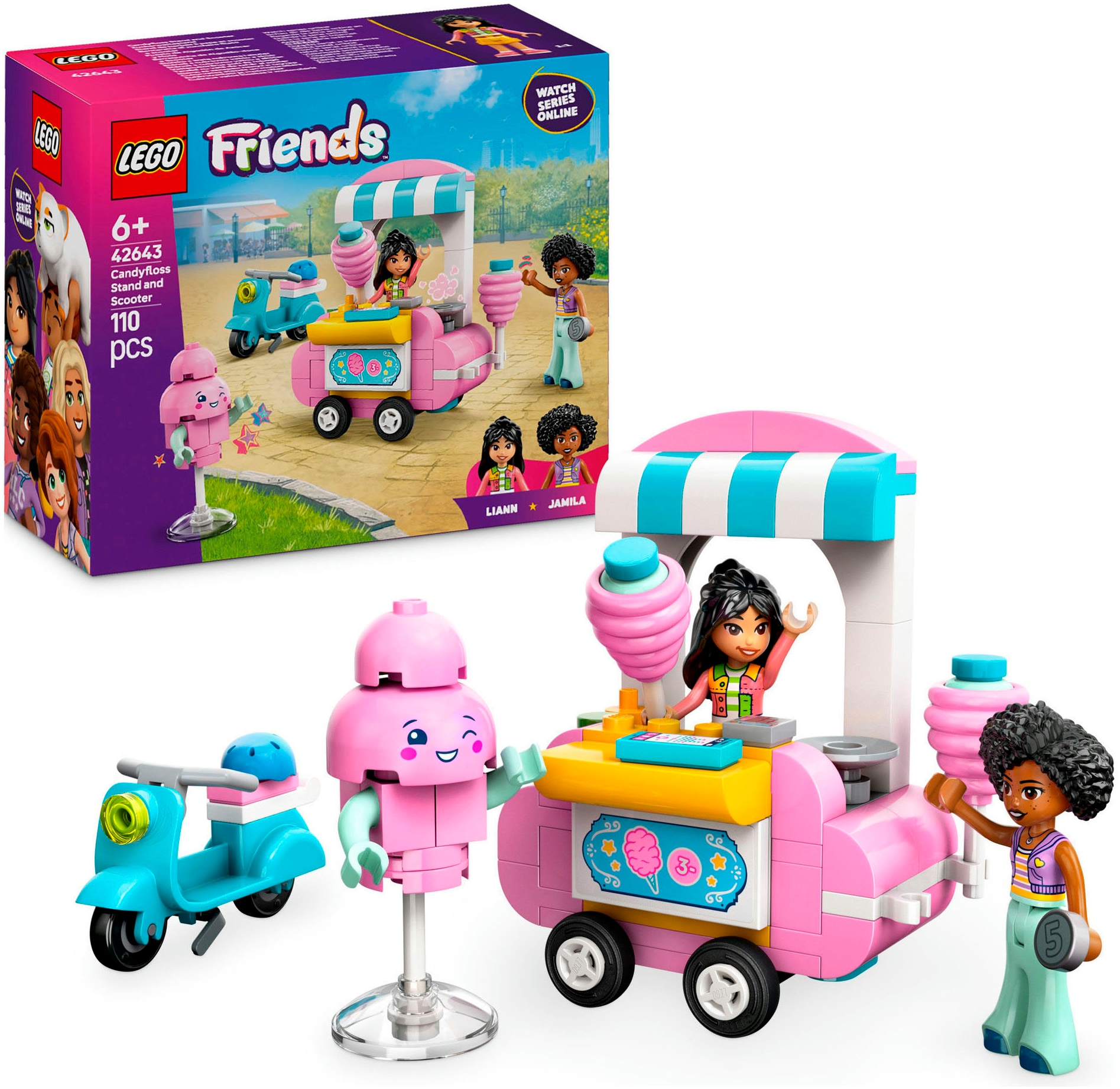 LEGO® Konstruktionsspielsteine »Zuckerwattestand (42643), LEGO Friends«, (110 St.), Made in Europe