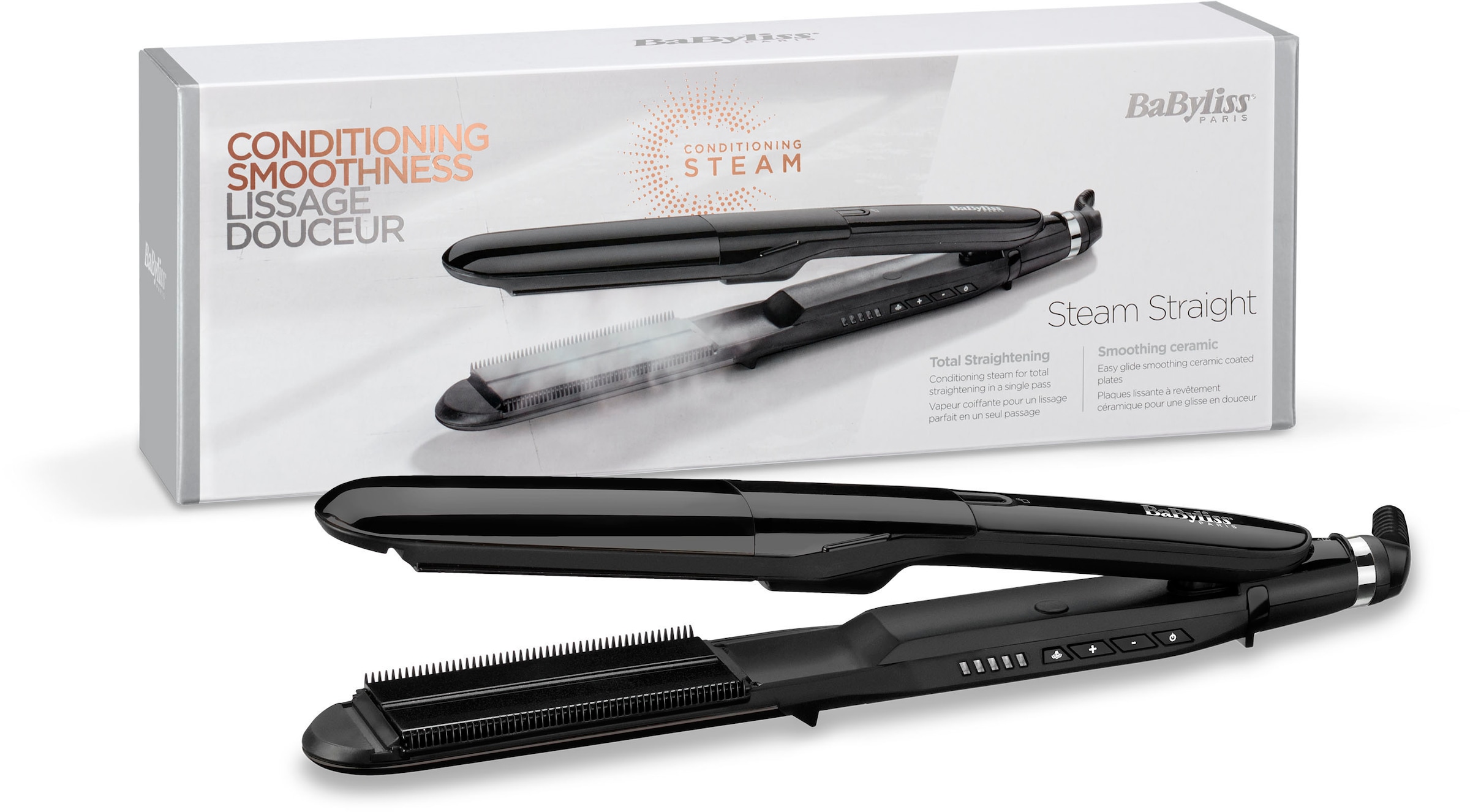 Keramik-Beschichtung, im Online Dampfglätteisen »ST492E Steam OTTO Glätteisen Shop Straight«, BaByliss