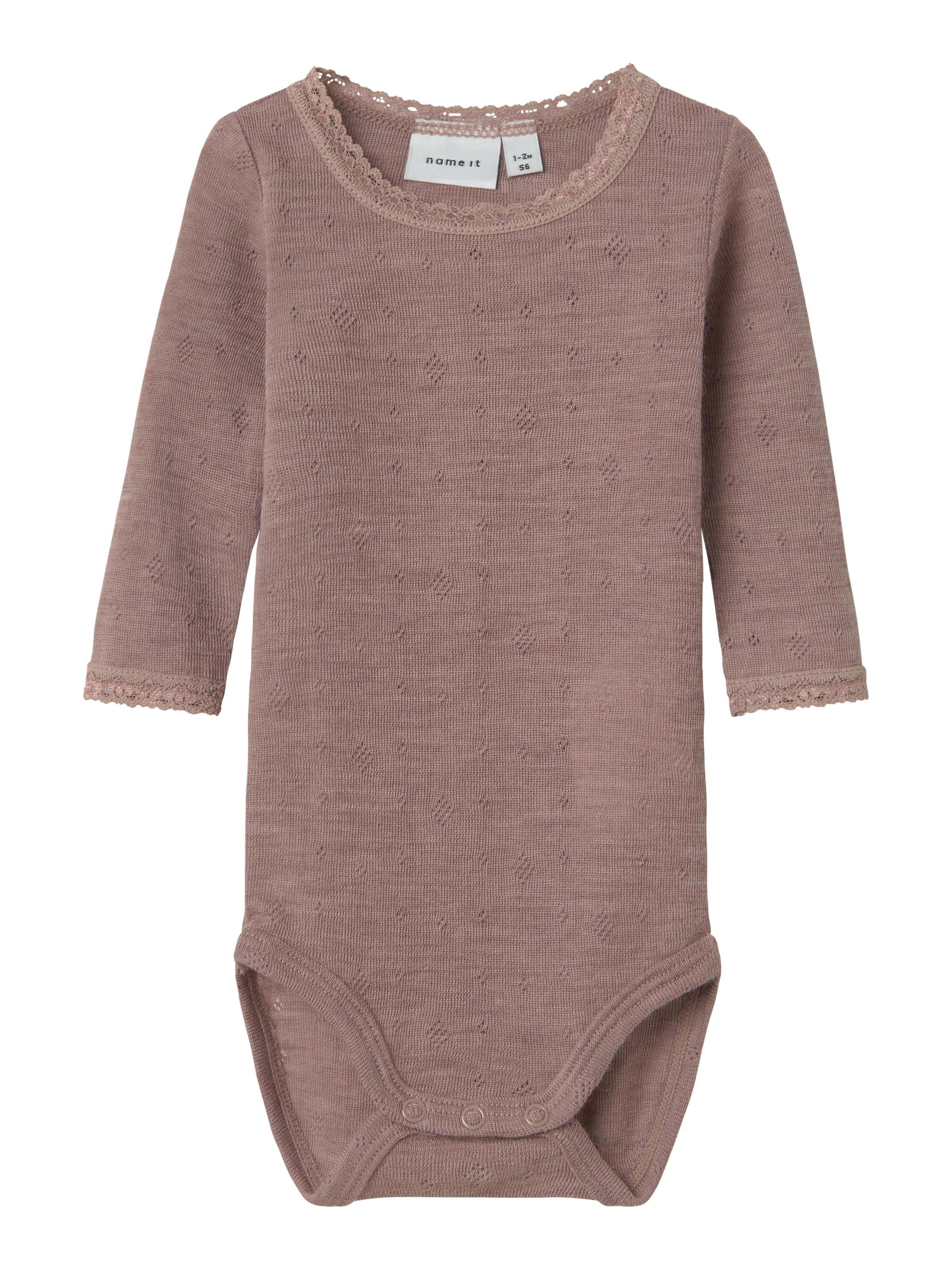Name It Langarmbody »NBFWANG WOOL NEEDLE LS BODY SOLID NOOS«, aus reiner Merinowolle
