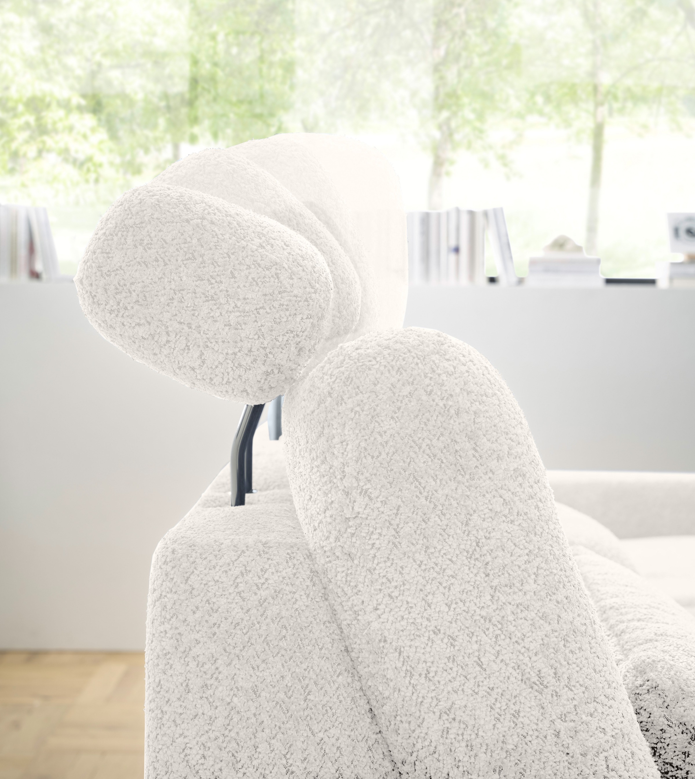 set one by Musterring Ecksofa »SO 3600, inkl motor. Sitztiefenverstellung, Kopfstützen, Nierenkissen«, Sitzhöhe 42 cm, Federkern, Breite 293 x Tiefe 180 cm, Kama natur
