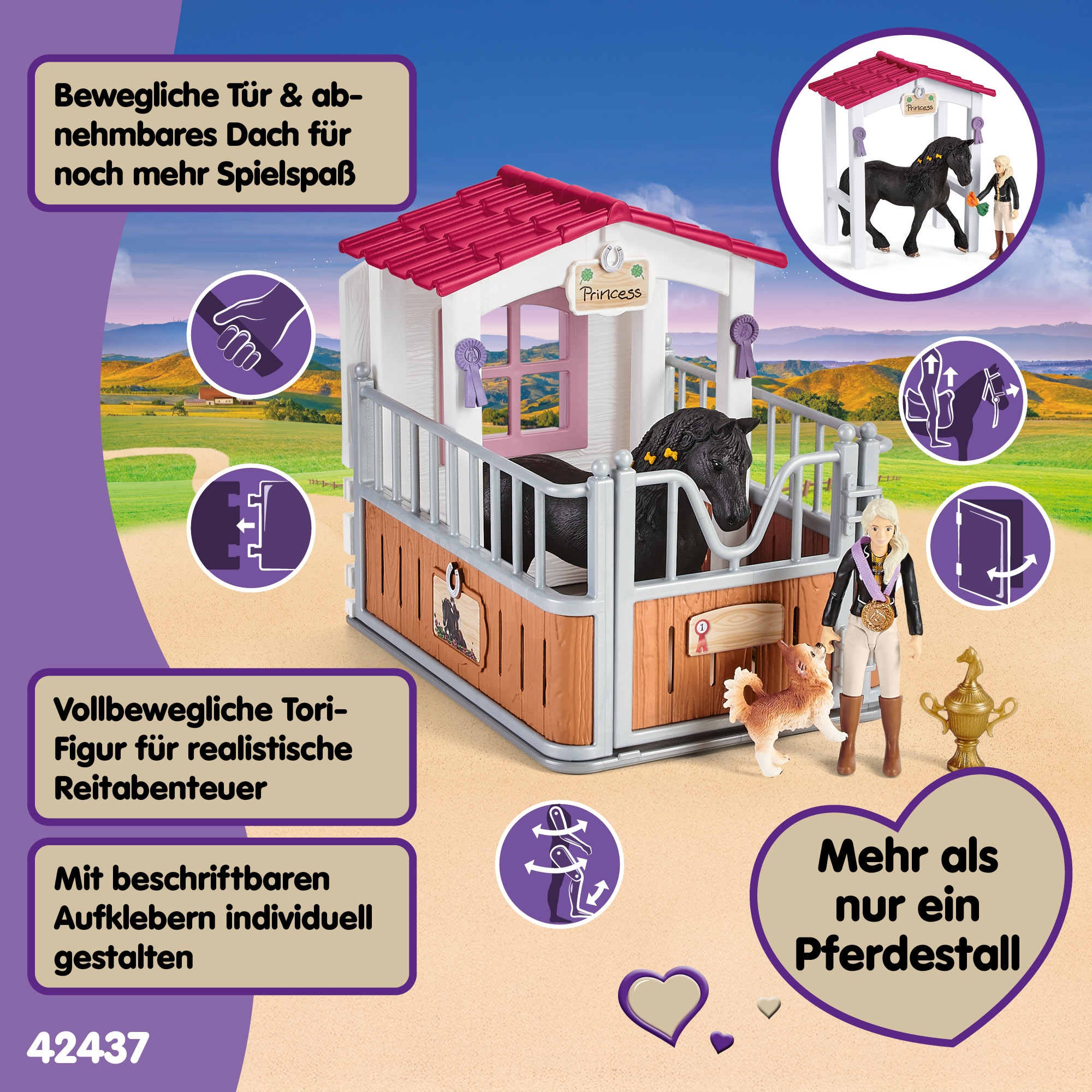 Schleich® Spielfigur »HORSE CLUB, Tori und Princess (42437)« Made in Europe