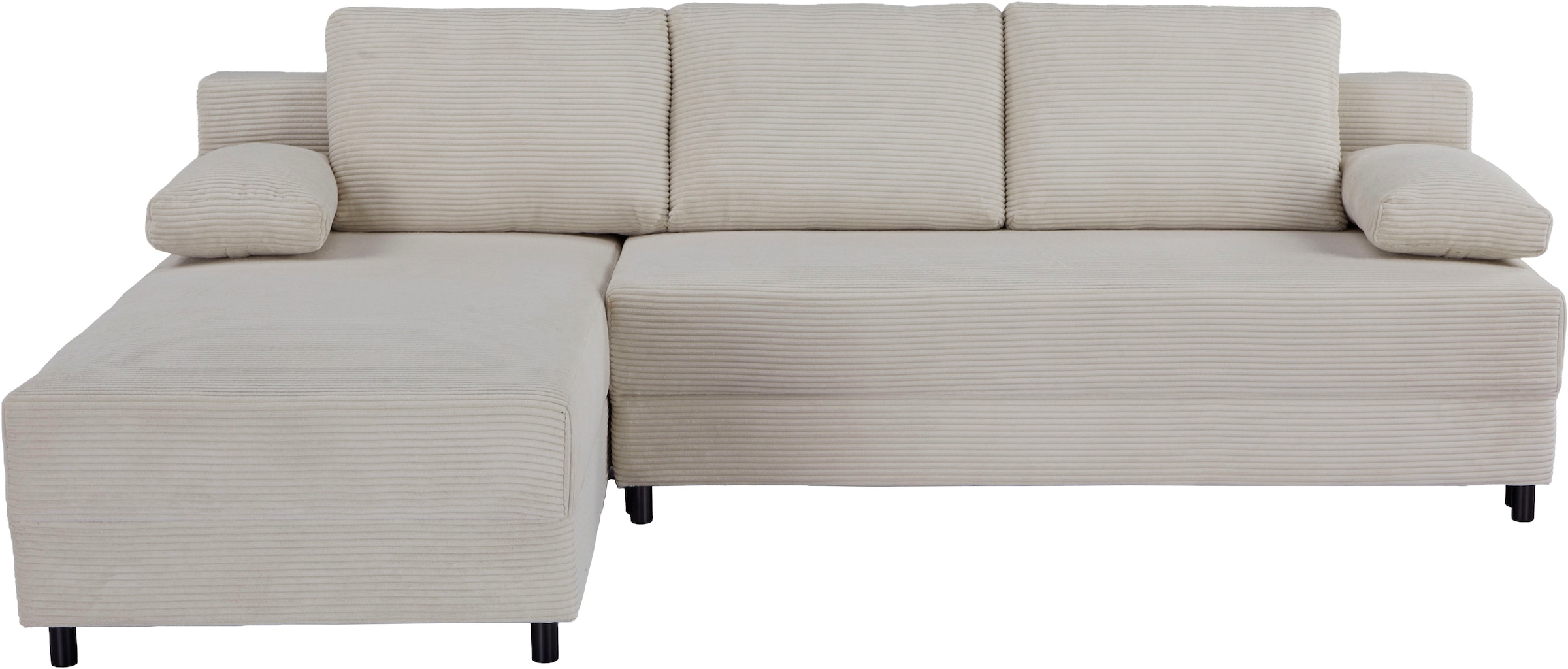 OTTO home Schlafsofa »ONNIKO Ecksofa L-Form Cord, Breite: 240 cm, softer Cord-Bezug« mit Bettfunktion & Bettkasten (Liegefläche 120/240 cm)