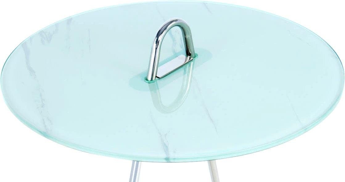 Kayoom Beistelltisch »Pendulum 525, mit runder Tischplatte«, (1 St.), Marmoroptik, Gestell im Pendel-Design, praktisch tragbar