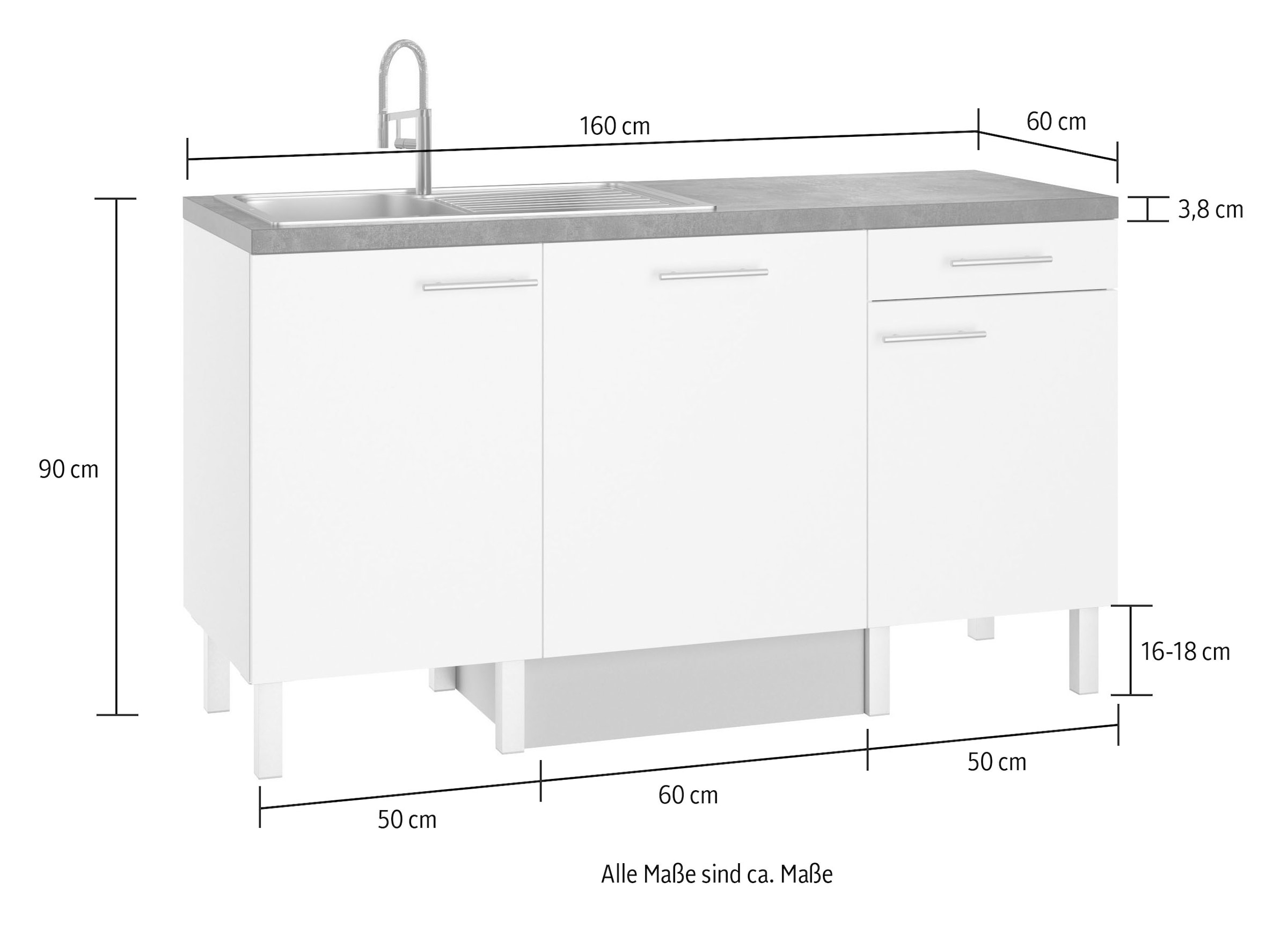 OPTIFIT Pantryküche »Lilly2«, Breite 160 cm, wahlweise mit E-Geräten