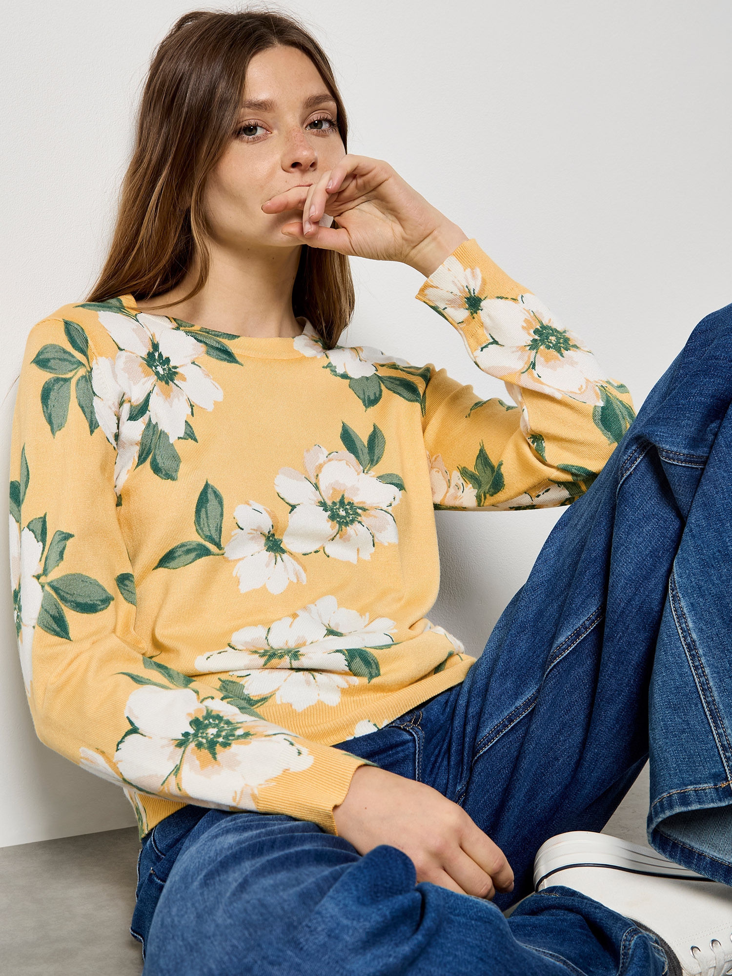 Apricot Strickpullover »Pullover« mit Blumenprint