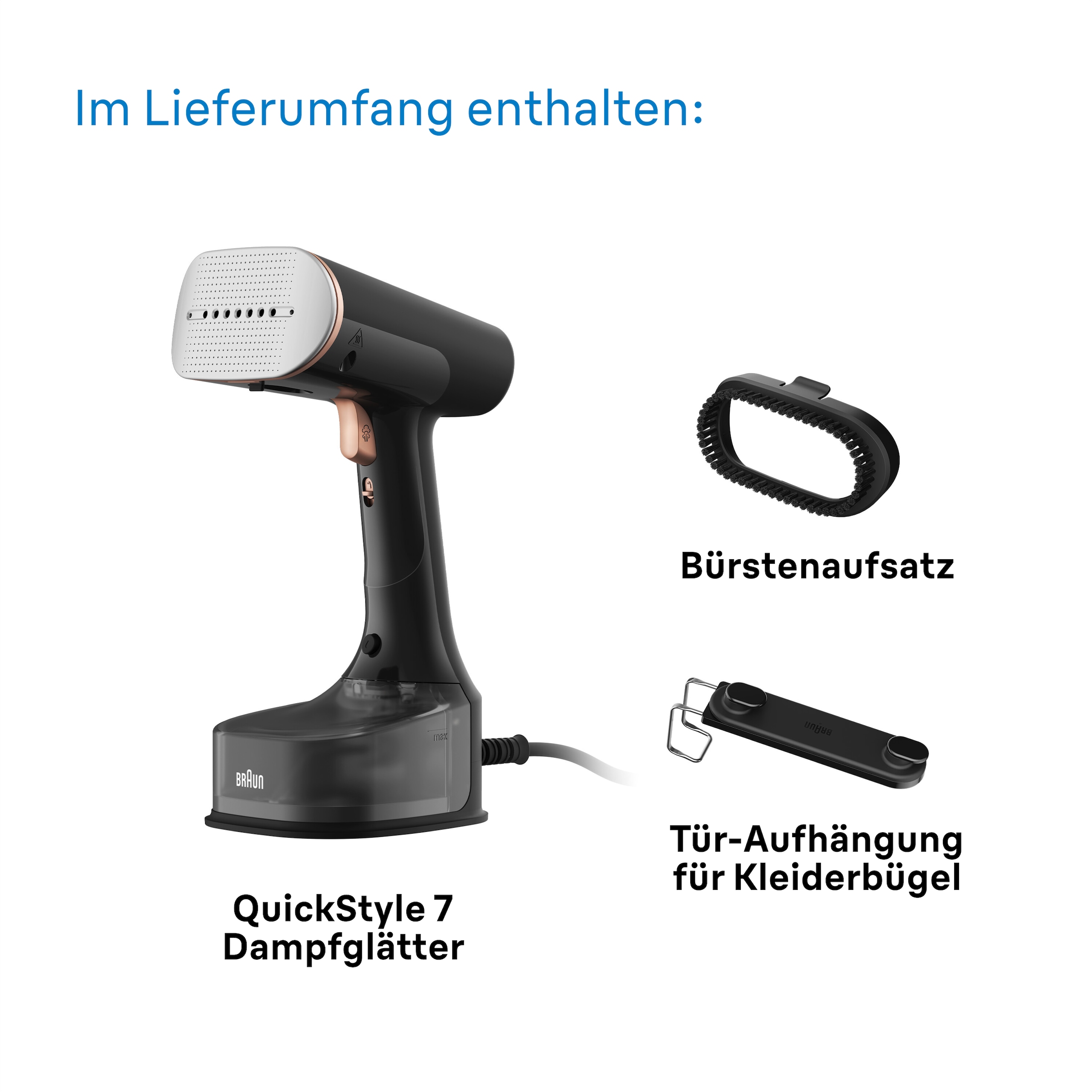Braun Dampfbürste »QuickStyle GS 7077 BK«, 1600 W