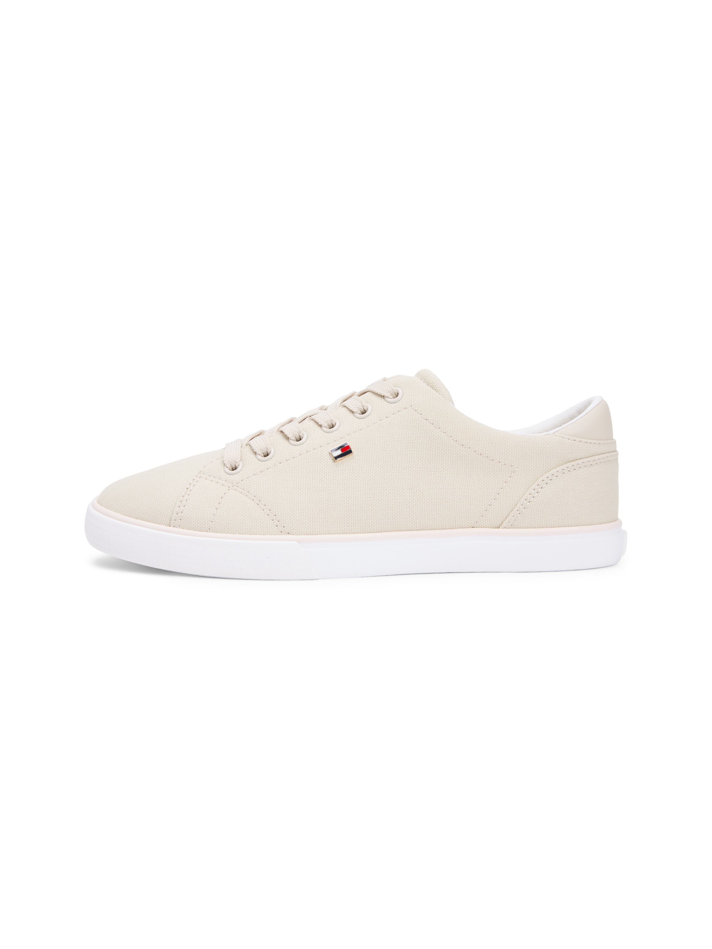 Tommy Hilfiger Plateausneaker »TH LOW PROFILE VULC CANVAS«  Halbschuh, Schnürer, Freizeitschuh mit gepolstertem Schaftrand