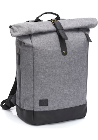 Wickelrucksack »Rolltop Berlin, grau/schwarz«