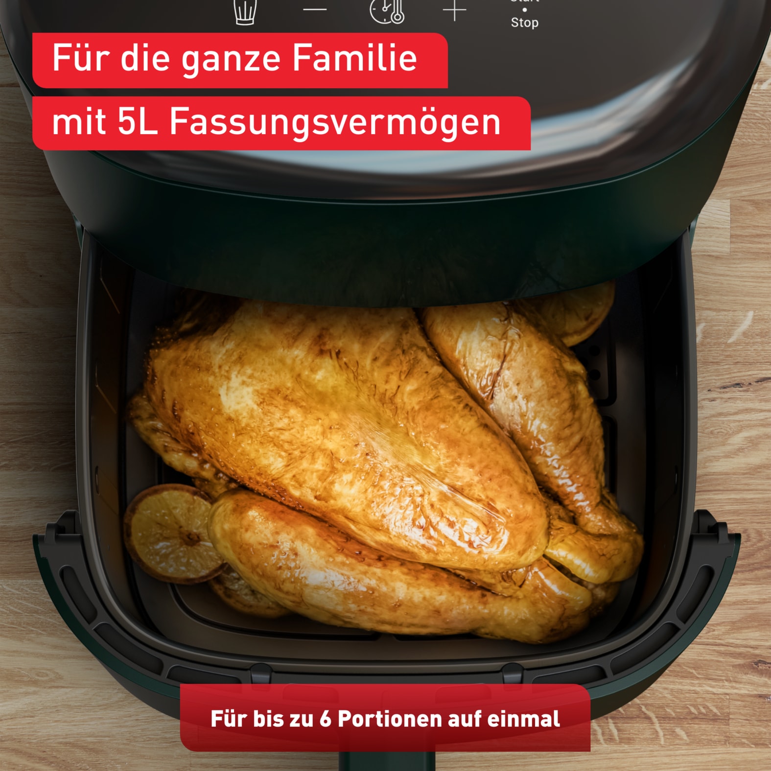 Tefal Heißluftfritteuse »EY2453 Easy Fry Max Digital«, 1500 W, spart Zeit & Energie, intuitiver Touchscreen, 10 Programme, EY2453