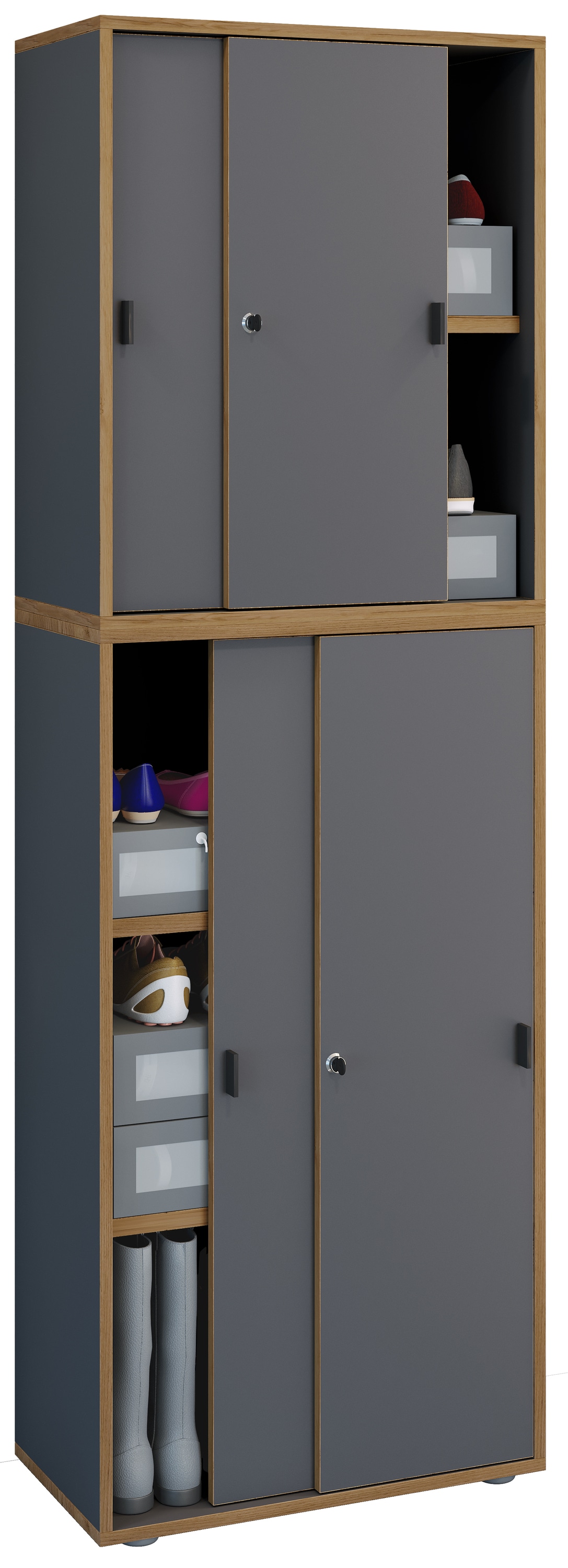 VCM Aktenschrank »Büroschrank Aktenschrank Schiebetüren Salia 5fach« 1 Stk. tlg.
