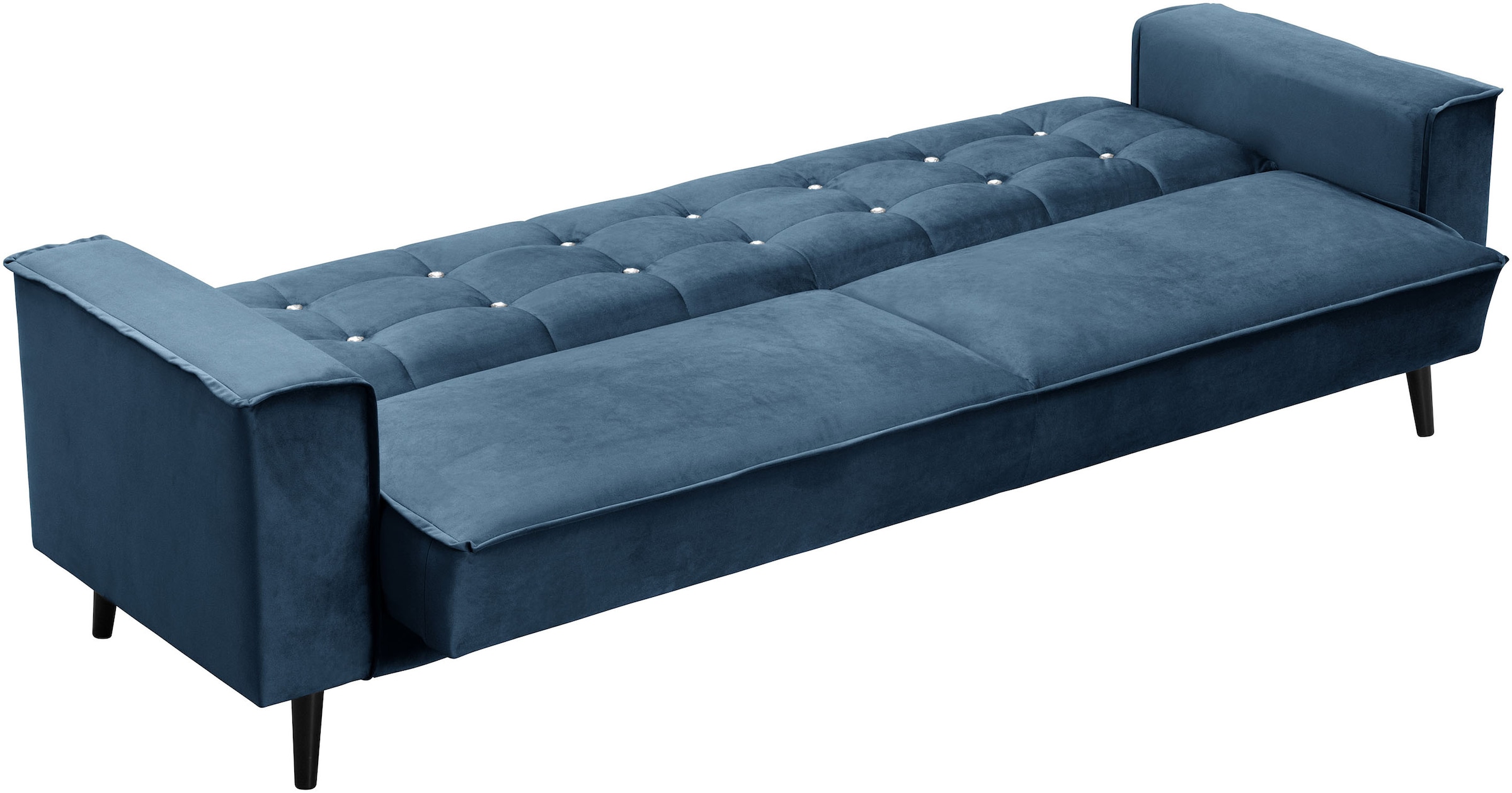 Max Winzer® Schlafsofa »Jersey, 3-Sitzer, Sofa in exklusivem Design, mit Strasssteinen«, handgefertigt, hochwertige Konstruktion, Samtvelours, mit Bettfunktion