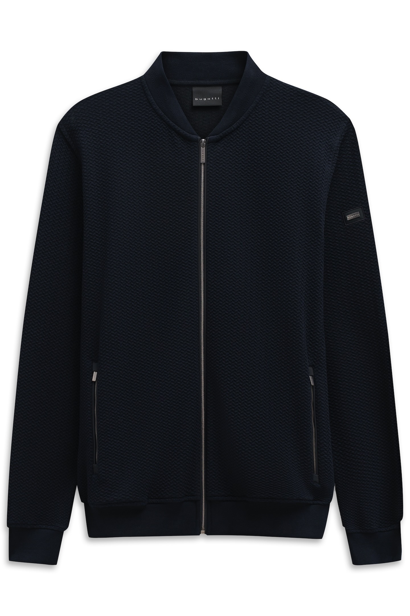 bugatti Sweatjacke »Modern Fit«, mit Collegekragen und Reißverschluss