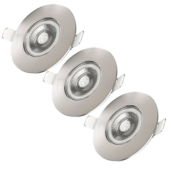 B.K.Licht ultraflache LED Bad-Einbauleuchten, 3er-Set, Schutzart IP44, stufenlos dimmbar, inkl....